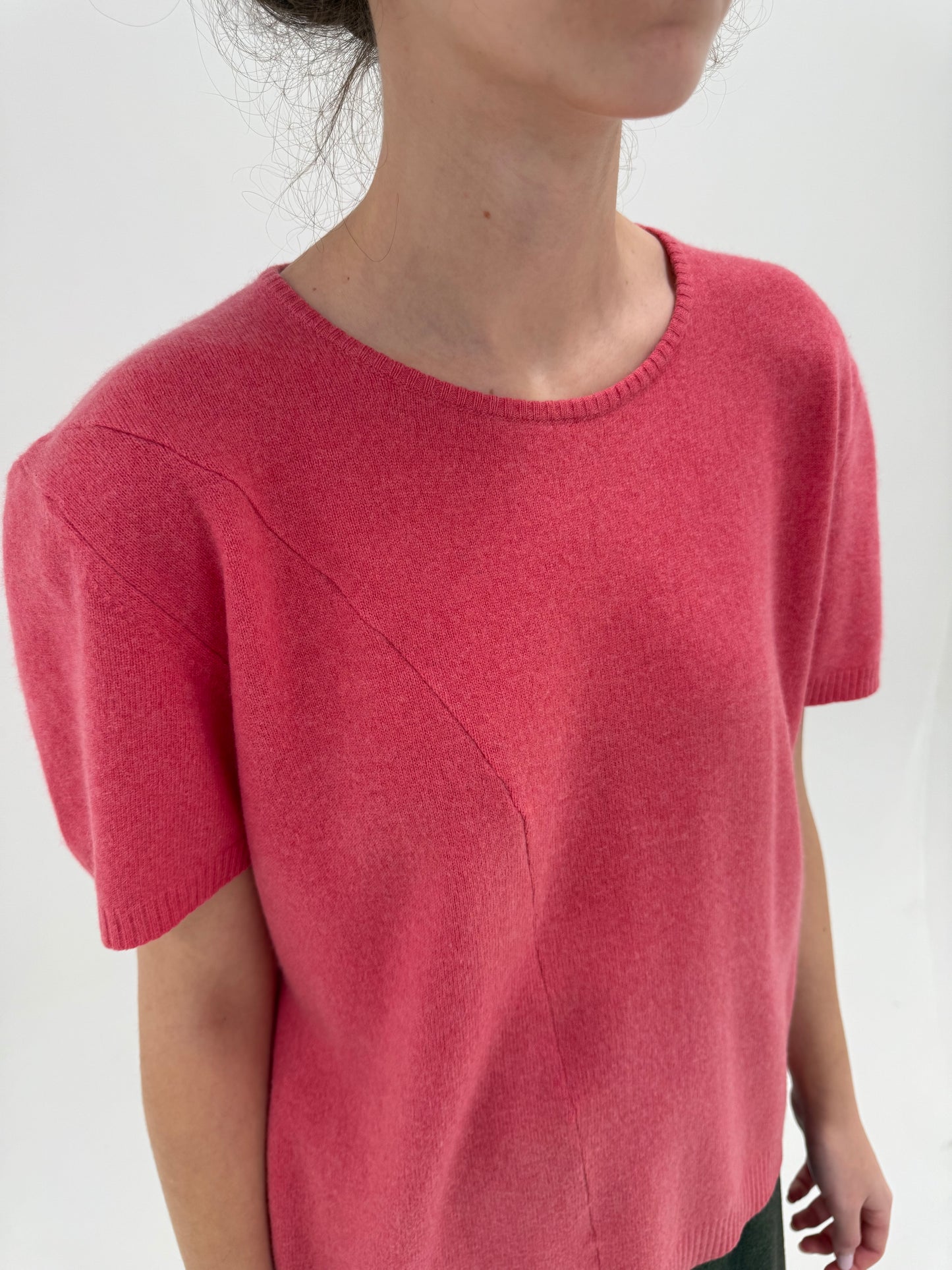 Top flamingo Pink din cașmir multiply