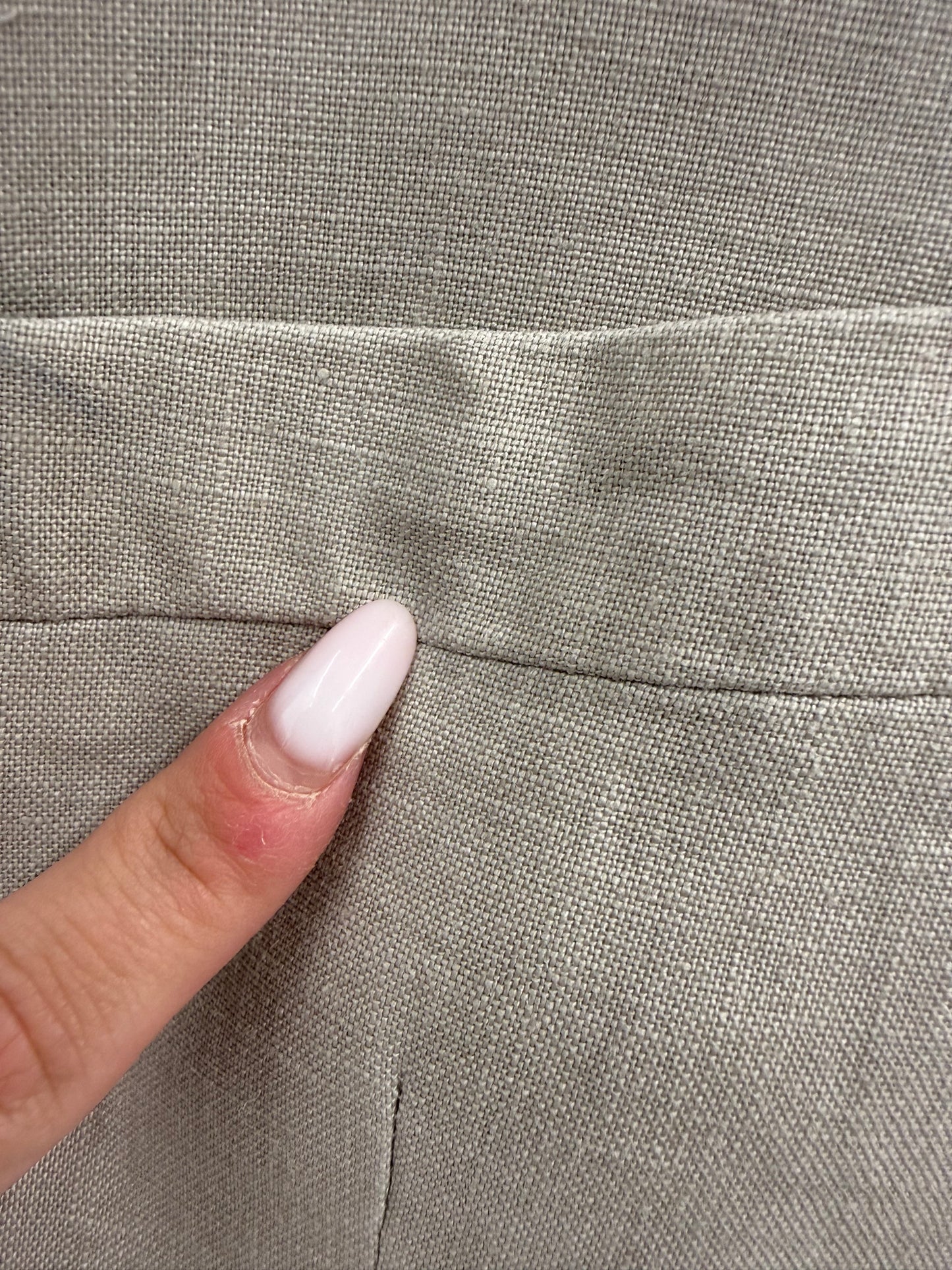 Sacou Balmain oversized cu mânecă scurtă warm gray din in în croi actual