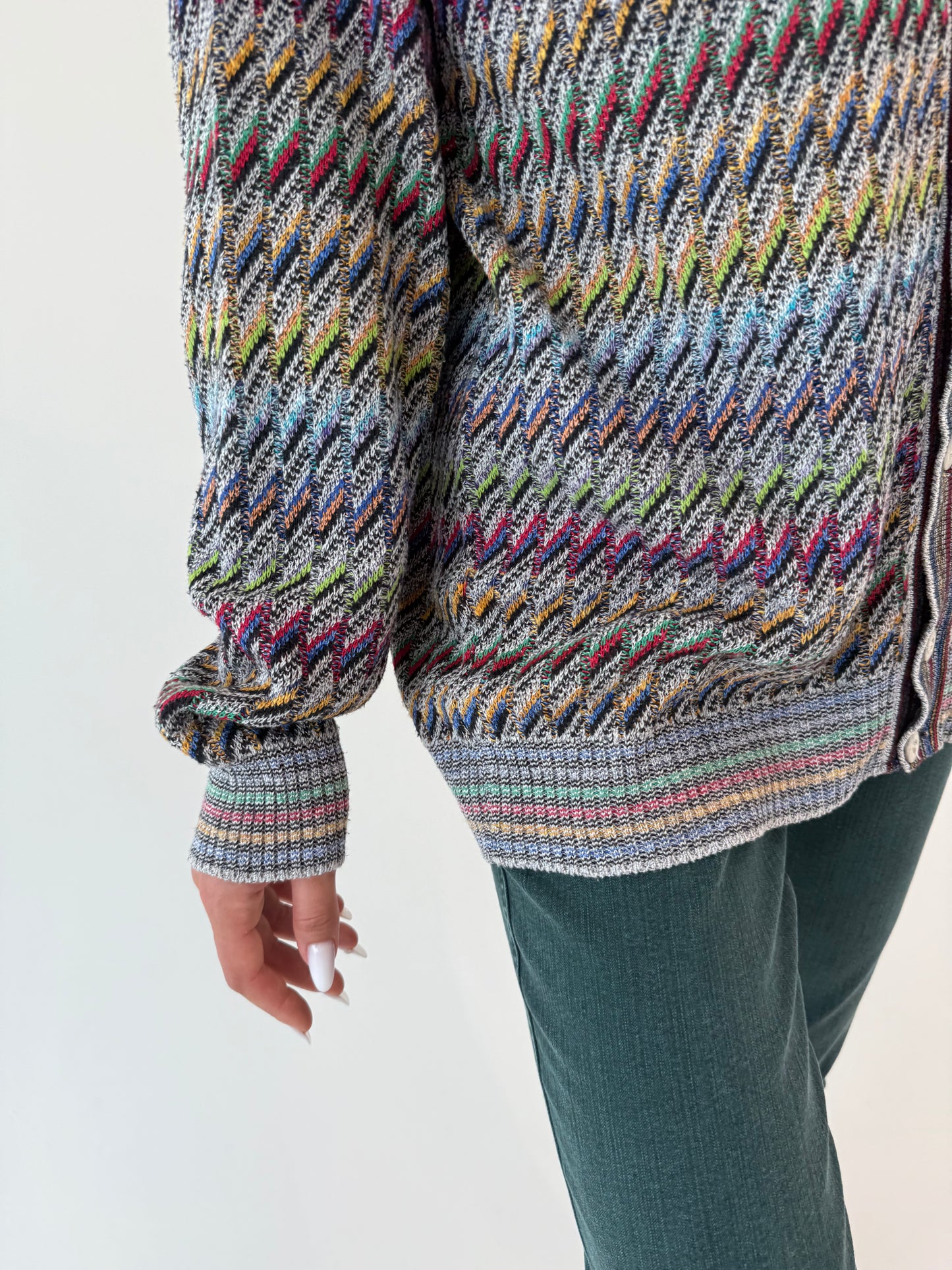 Cardigan vintage italian în stil Missoni tall