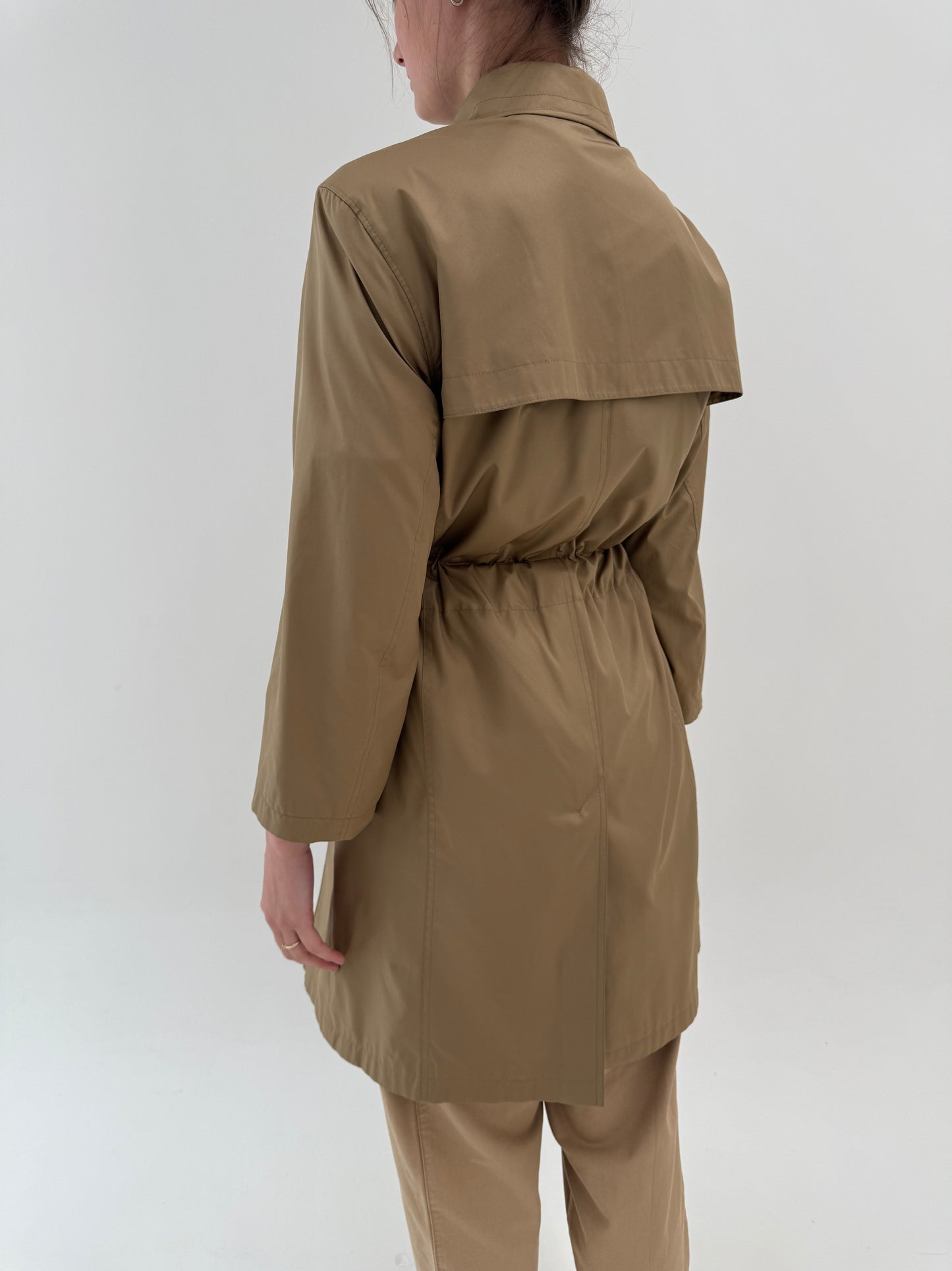 Trebch camel petite ultra ușor de vară impermeabil cu talie reglabilă