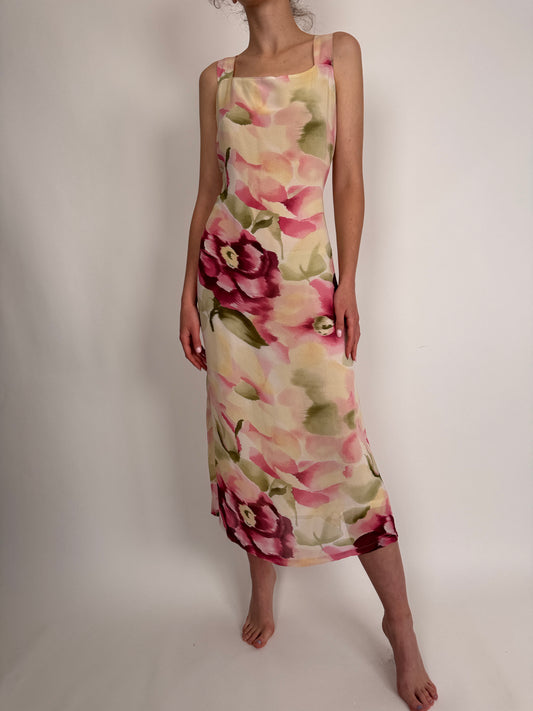 Rochie Madeleine din 2 rânduri de Georgette de mătase naturală