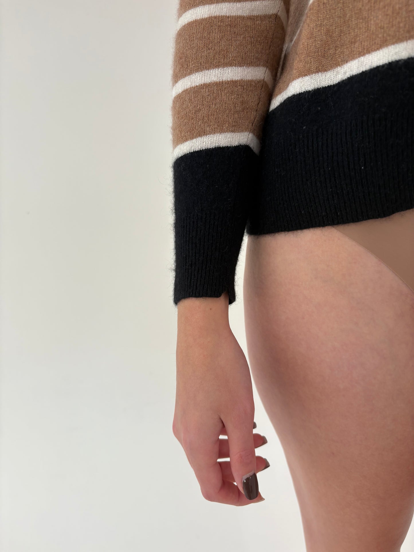 Pulover din cașmir și mătase naturală multiply în combinație de culori neutre