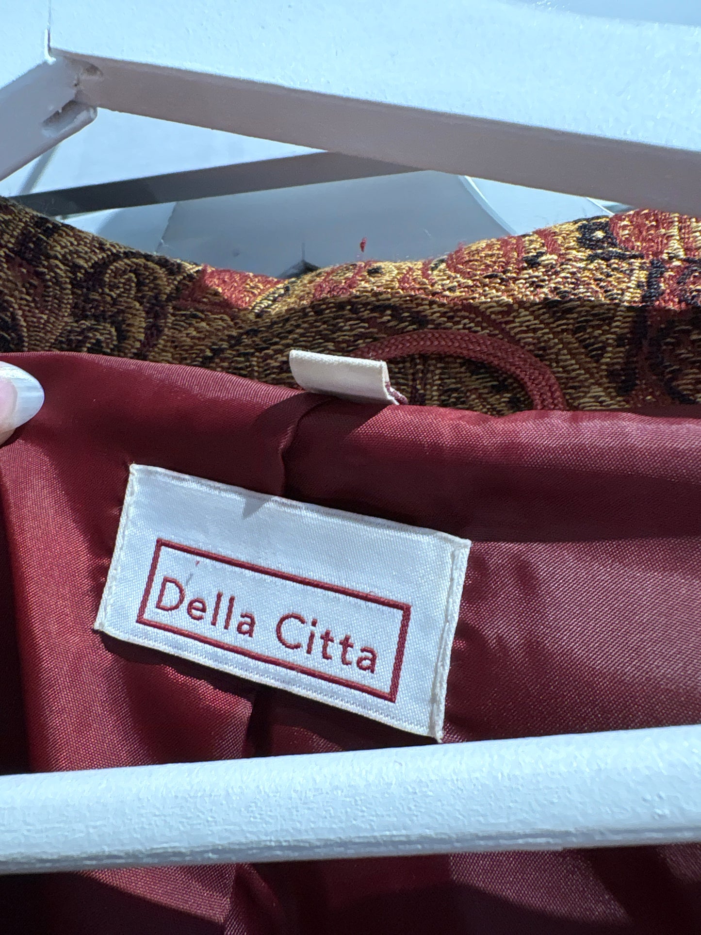 Sacou cambrat italian din brocart excepțional de lana cu print paisley