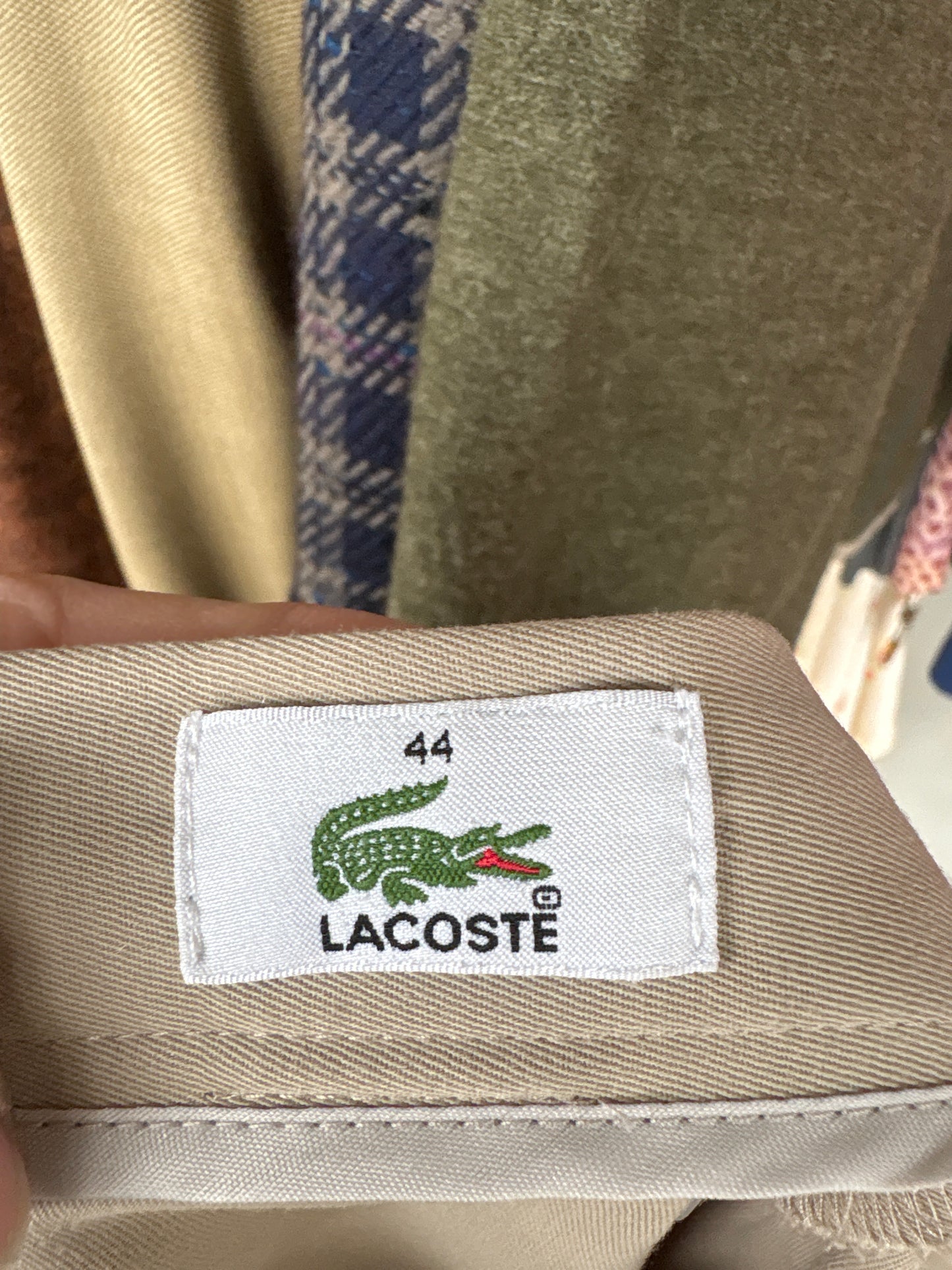 Pantaloni vintage Lacoste palazzo din serge excepțional