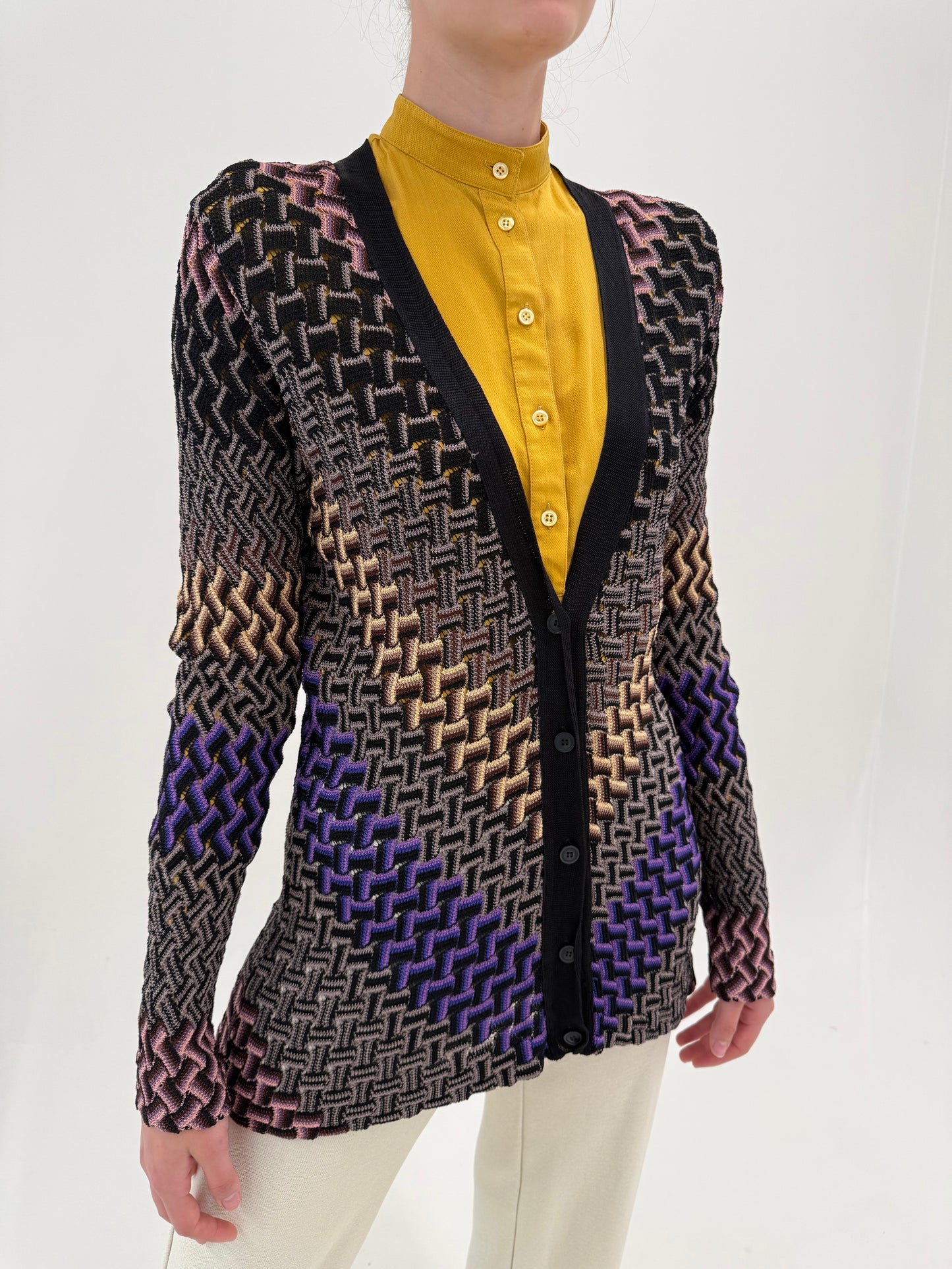 Cardigan Missoni ultra luxury de vară din jerse specific brandului