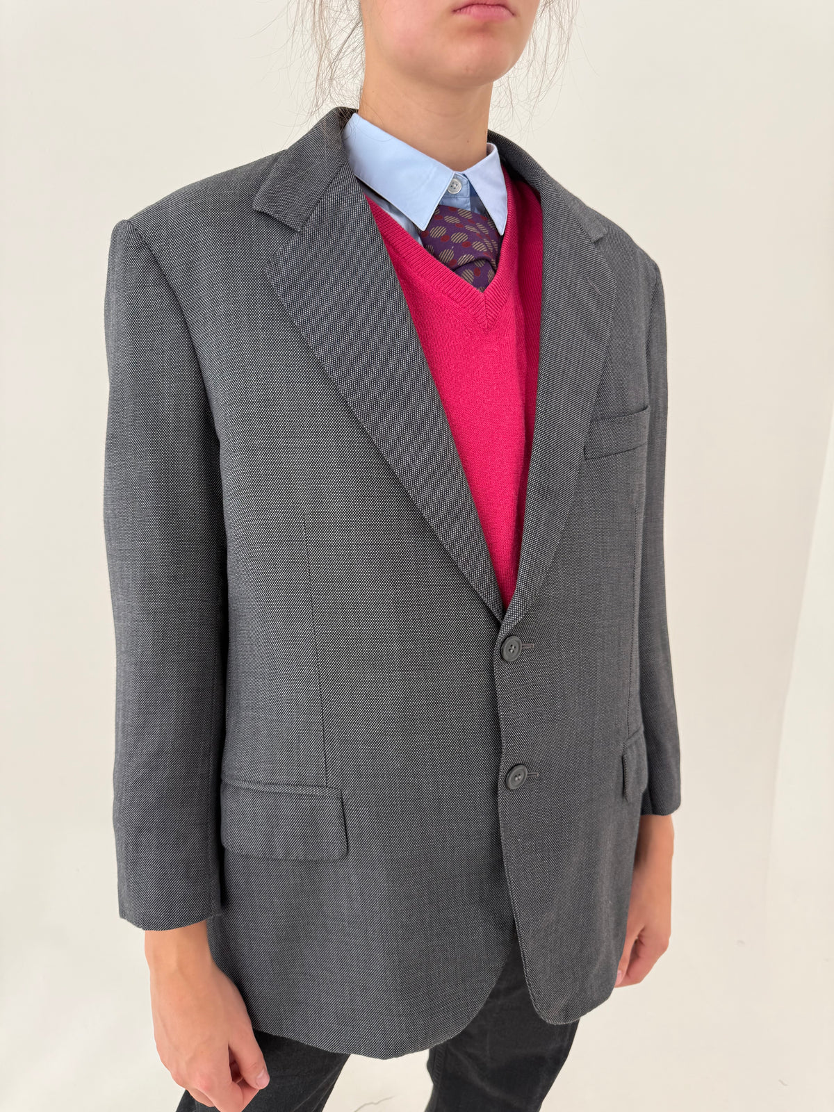 Sacou high end sartorial italian din stofă ultra luxury super 150’s din lana și cașmir