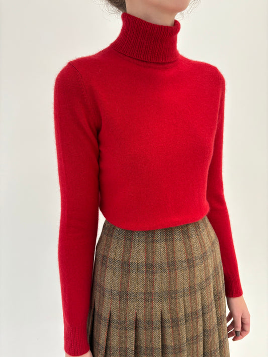 Maleta cherry red din cașmir multiply