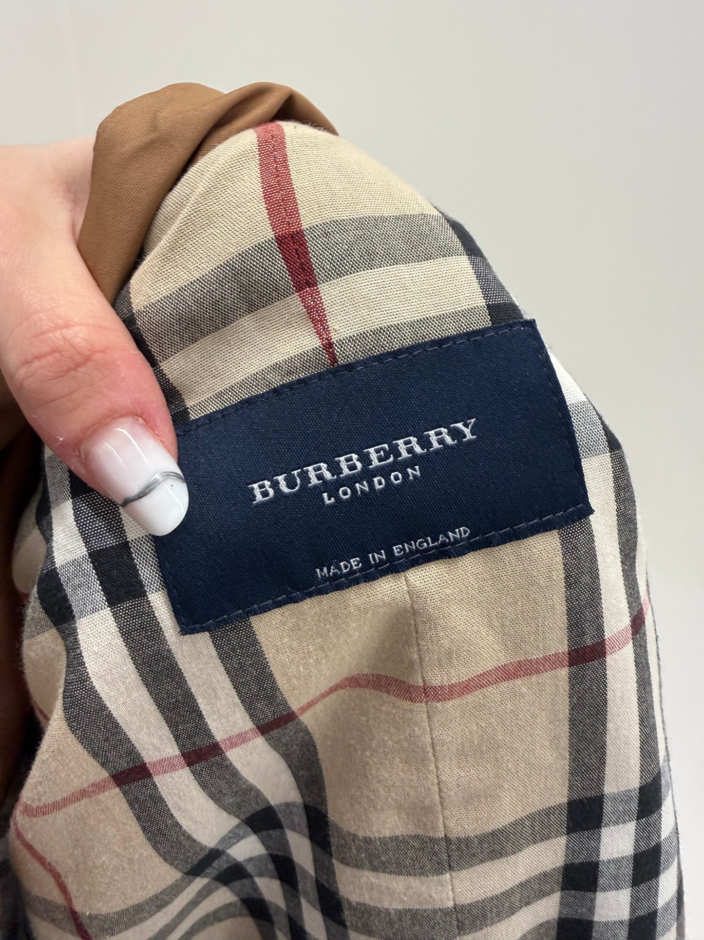 Geacă Burberry matlasata camel subțire de primăvară tall