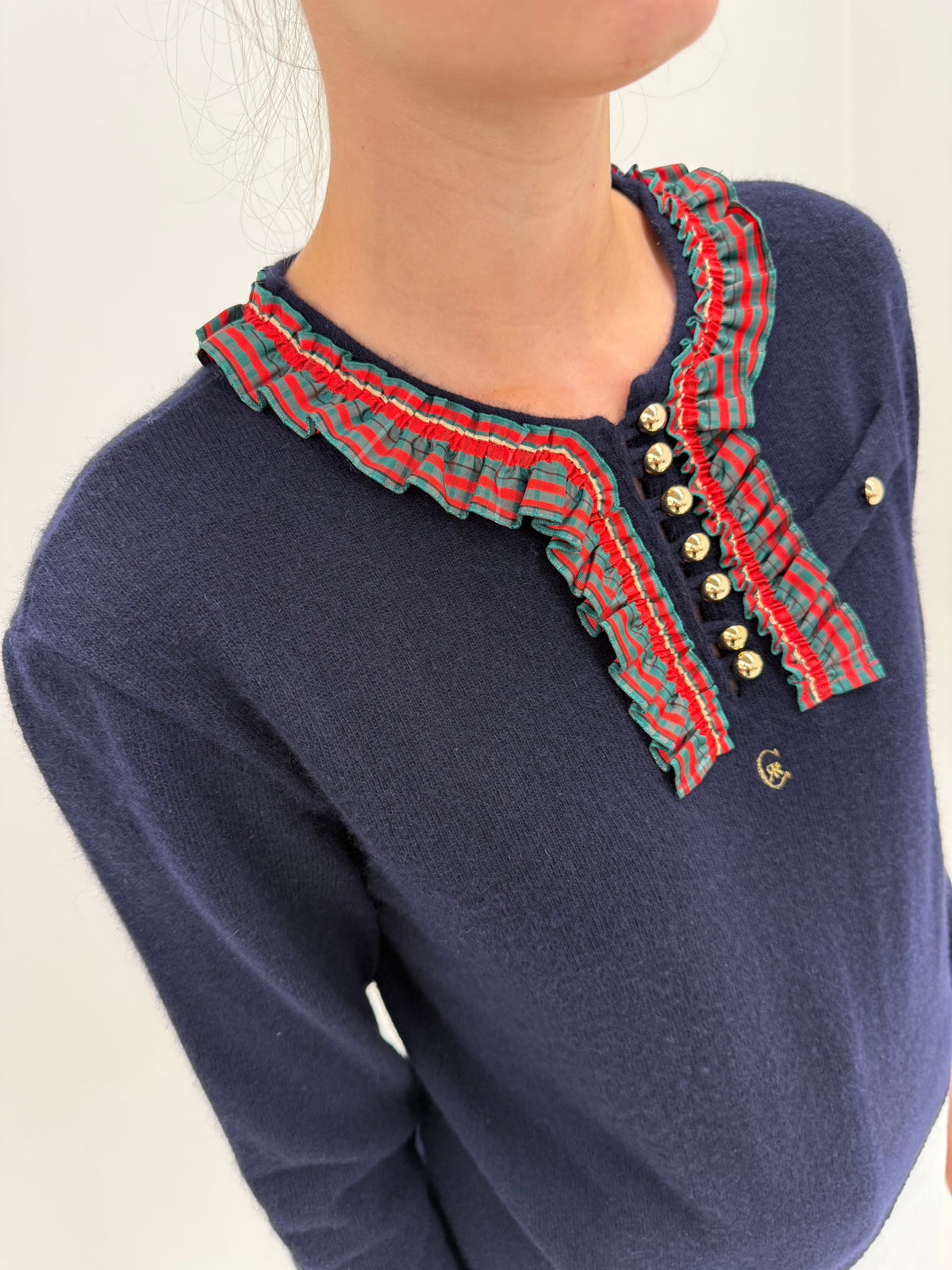 Pulover vintage luxury Cerutti excepțional din lana și angora cu detalii chic