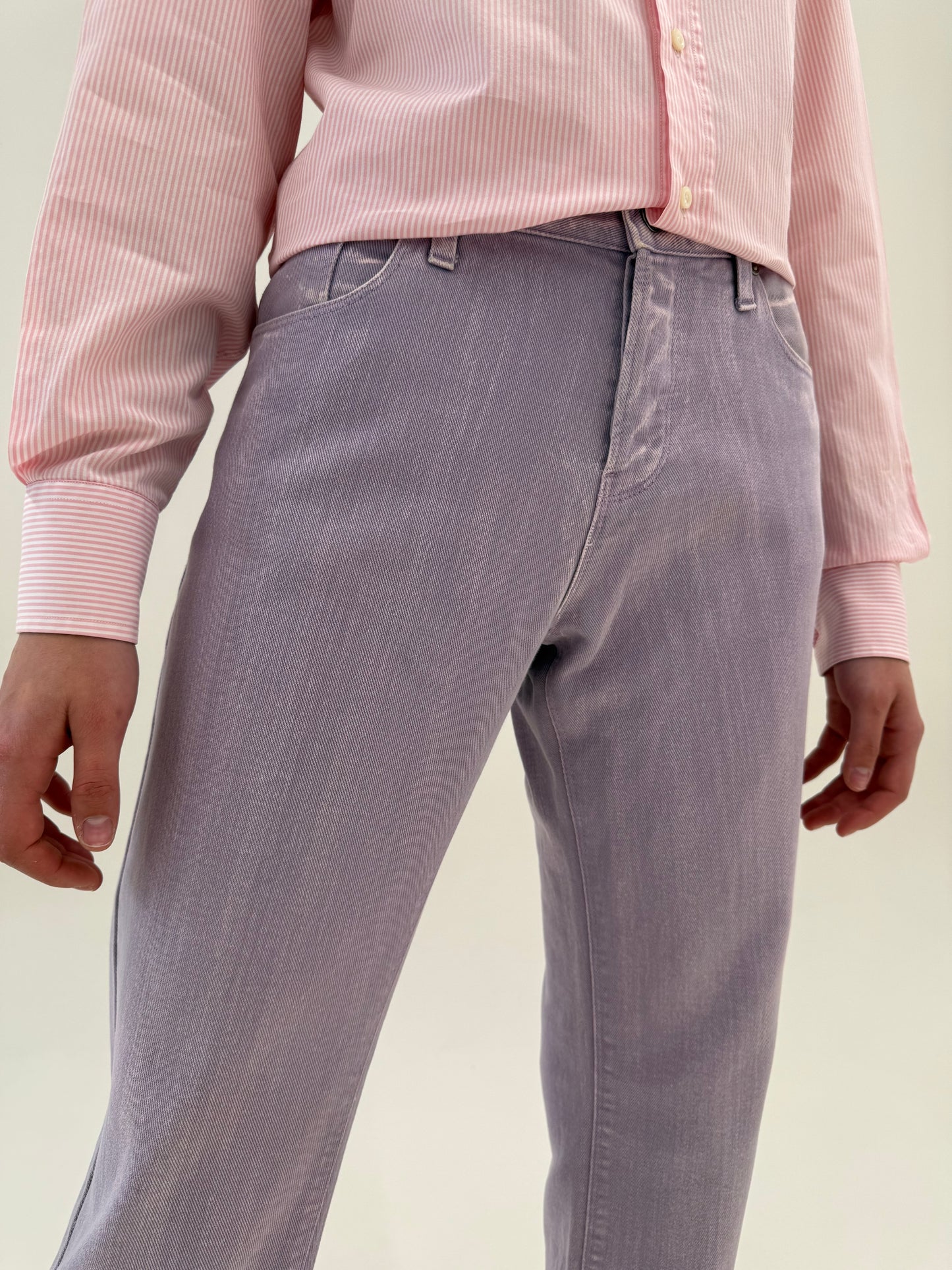 Jeans Gucci lavender de vară in croi clasic
