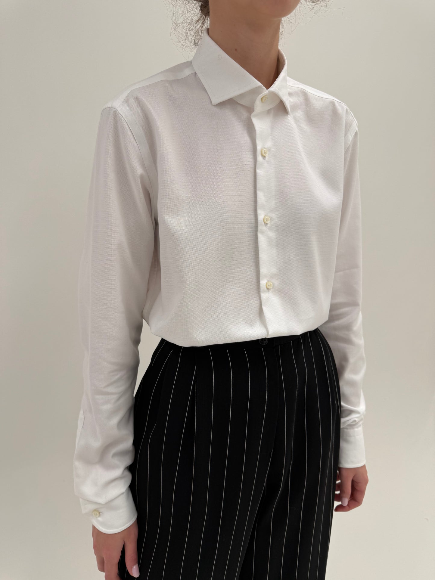 Cămașa high end italiană din poplin gros texturat ușor satinat