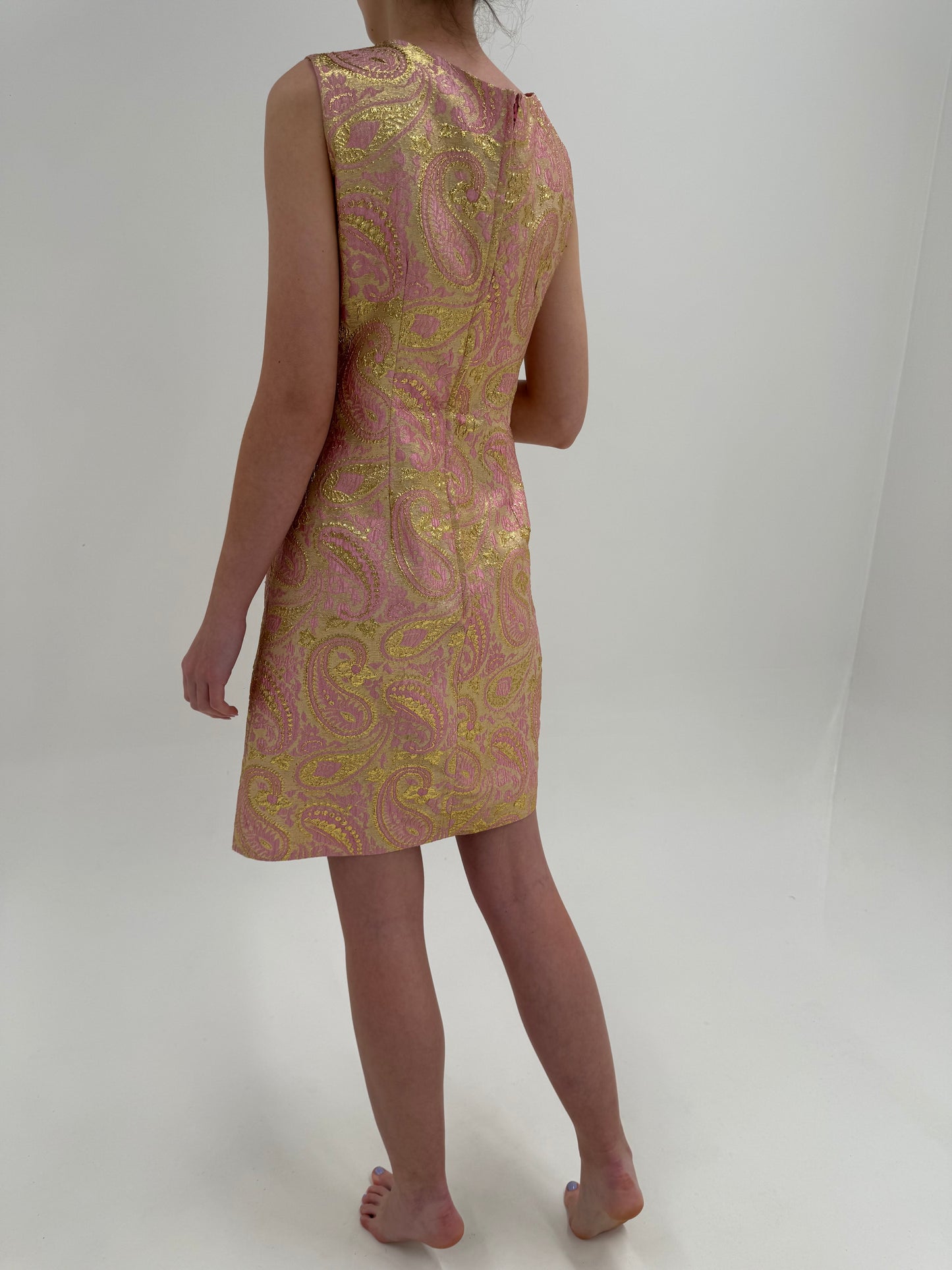 Sheath dress old vintage de colecție ani 70 timpurii din brocart