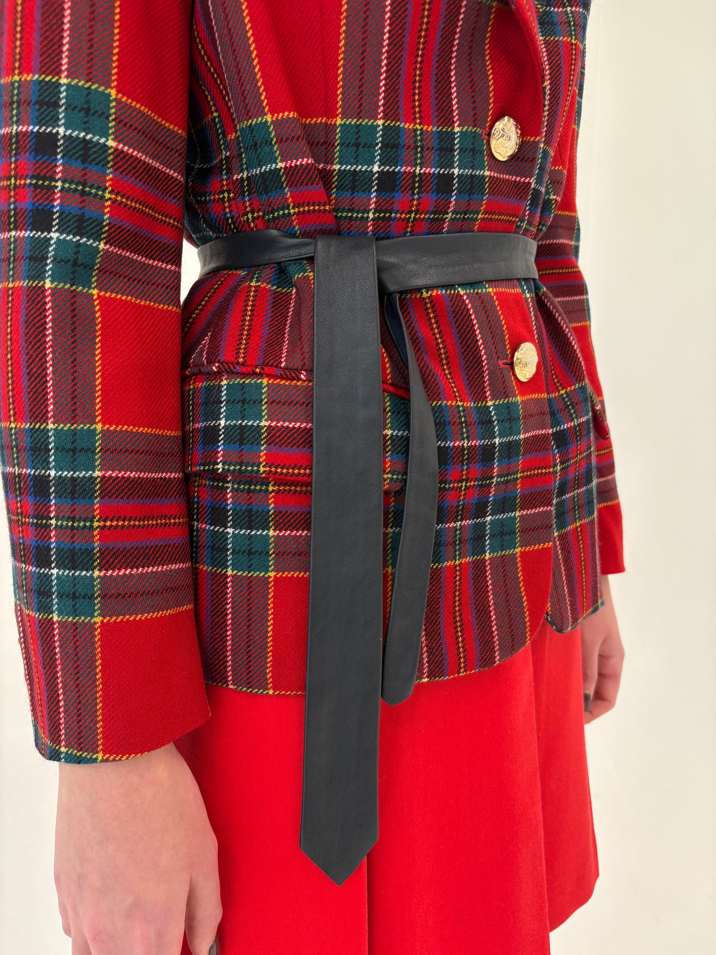 Cravata slim din piele naturală