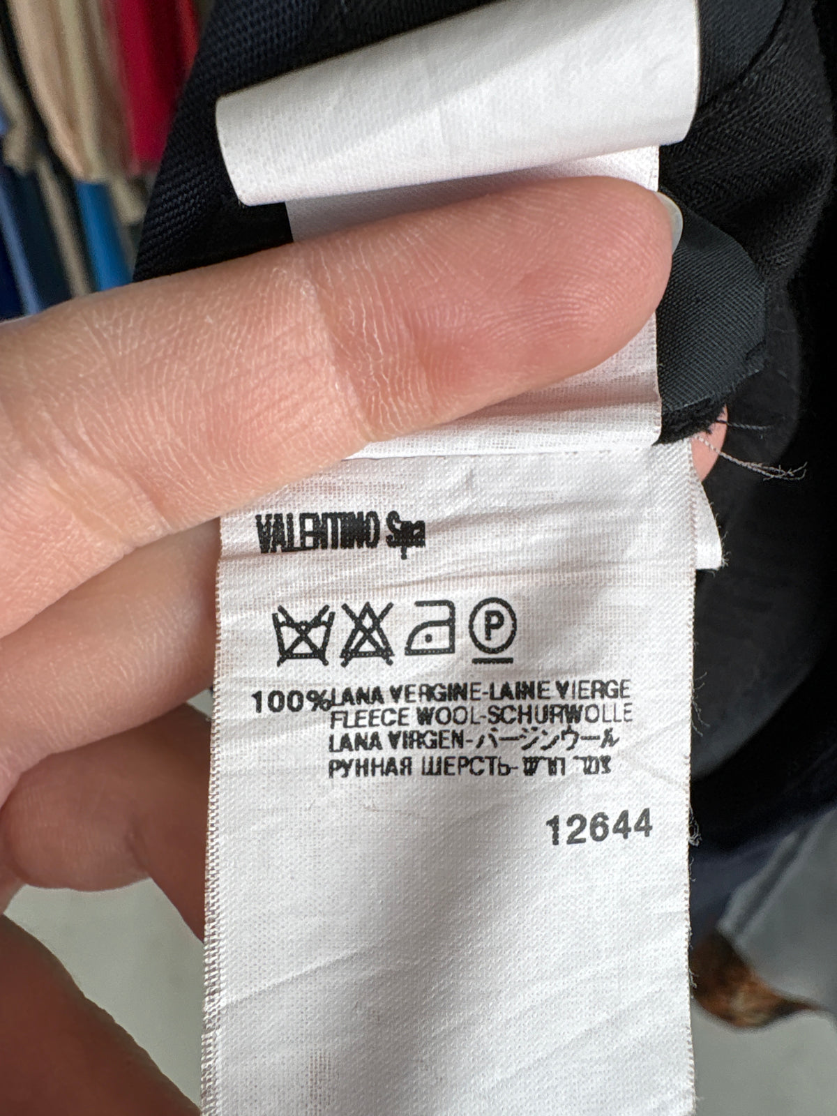 Pantaloni Valentino din lana extrafina subțire cu manșetă și talie înaltă