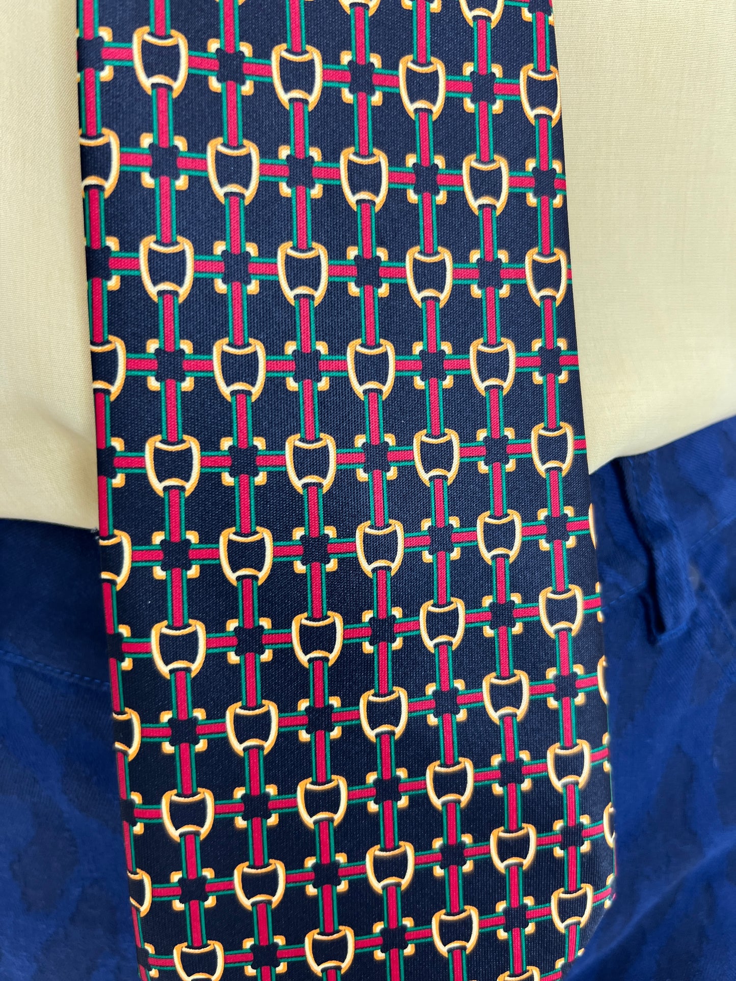 Cravata cu print in stil Gucci lucrată manual