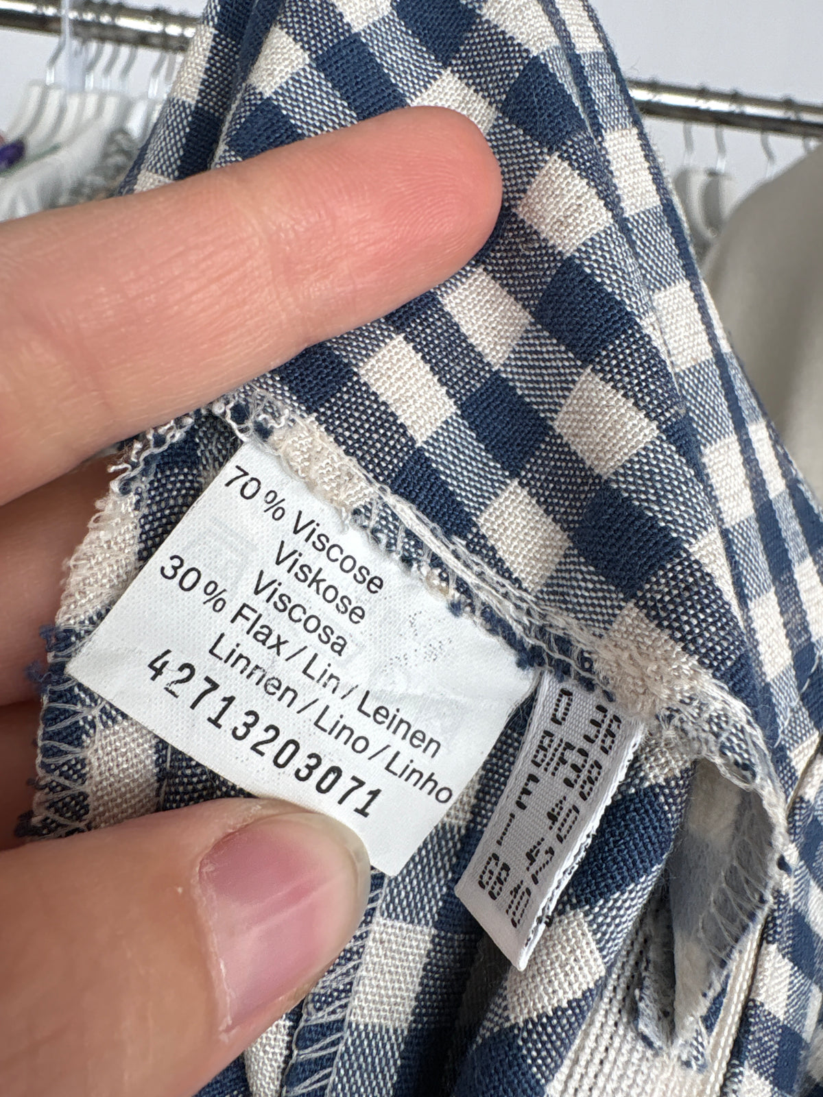 Fustă maxi gingham în carouri din textura plina de toamnă de bumbac