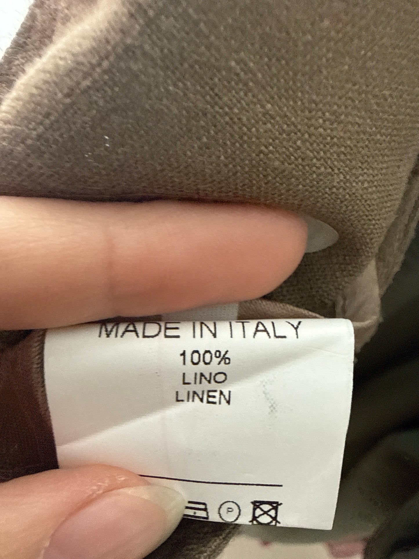 Fustă din in italian excepțional cu talie ultra înaltă și inserții fine roz