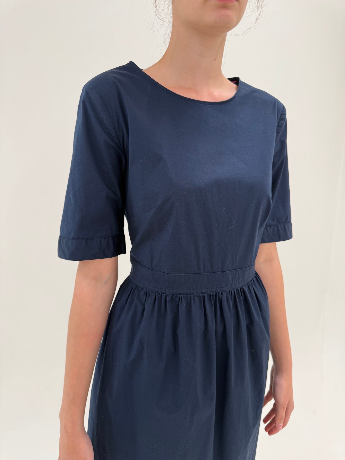 Rochie Navy cu talie marcată ultra înaltă din bumbac premium ultra confort