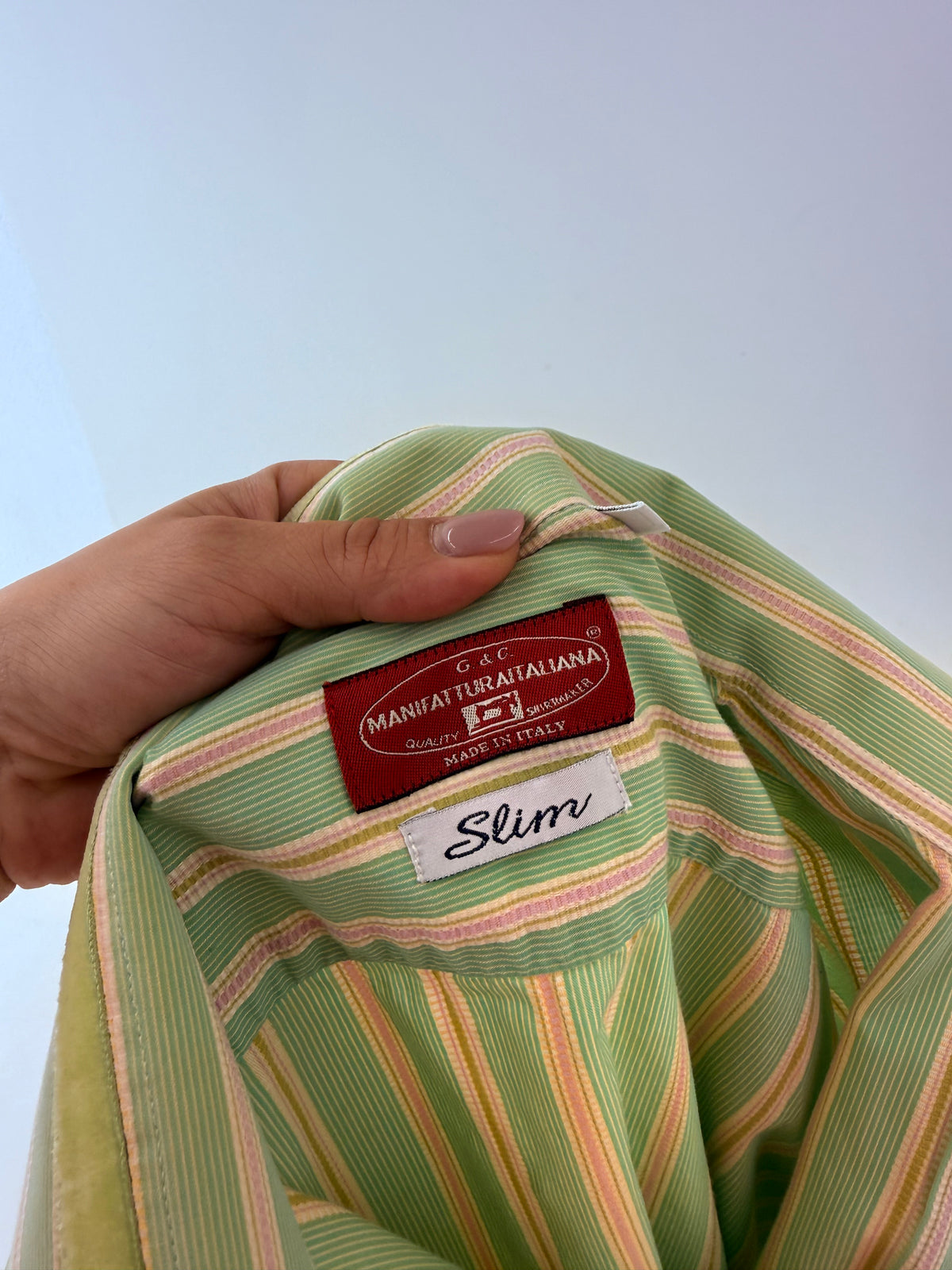 Cămașa italiana din bumbac luxury dobby weave cu dungi în culori superbe