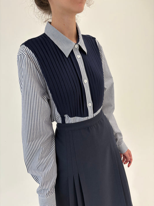 Cămașa premium Navy blue în croi elaborat