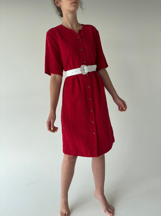 Rochie vintage cherry red texturată