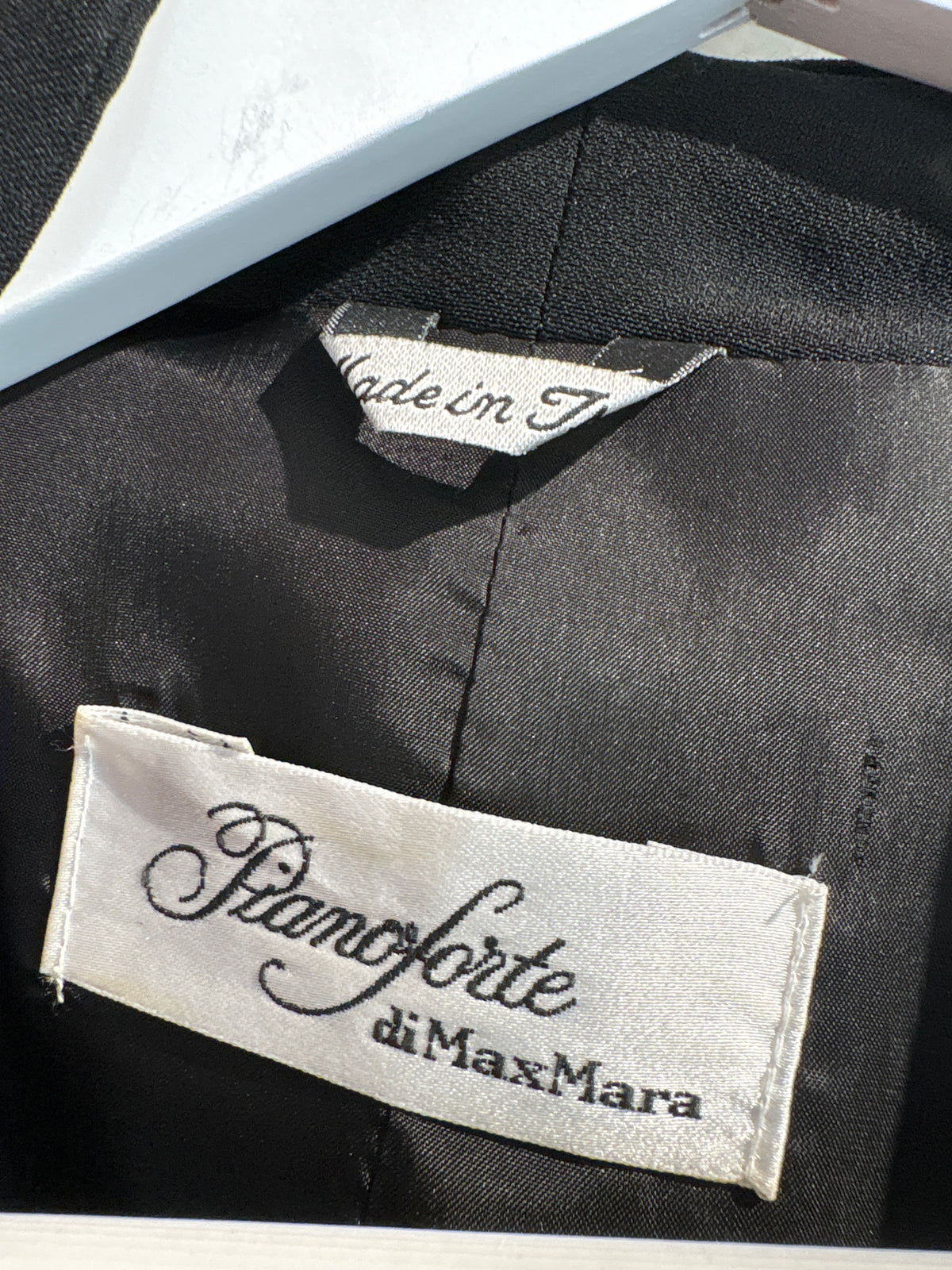 Sacou Max Mara negru tip bolero super revenit în trend din stofita de la zi la seară