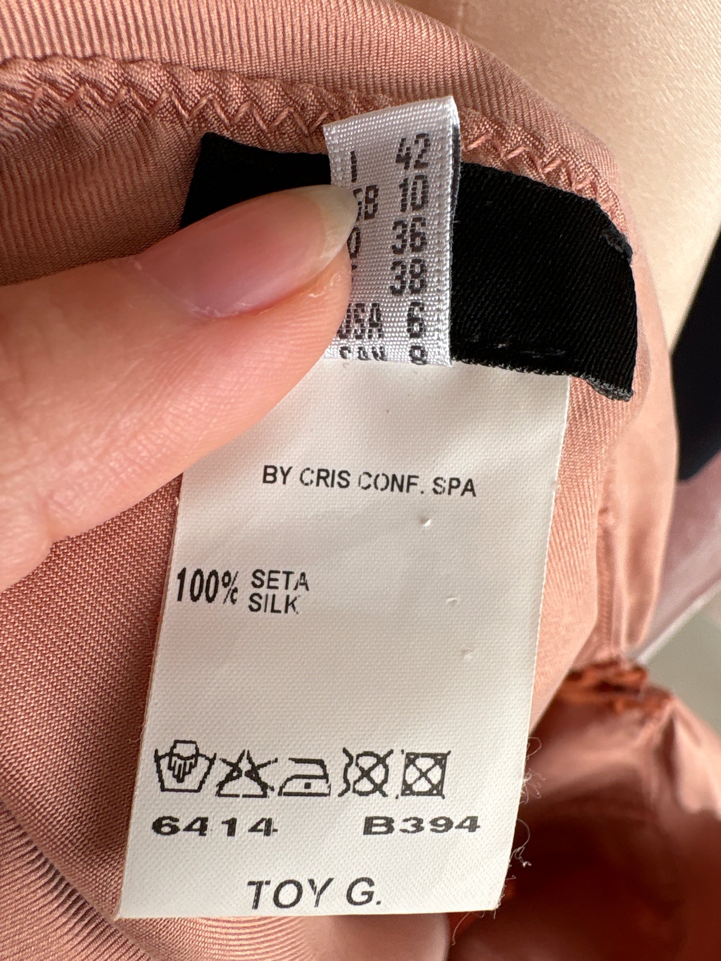 Fustă peach nude din twill de mătase naturală în croi ultra chic