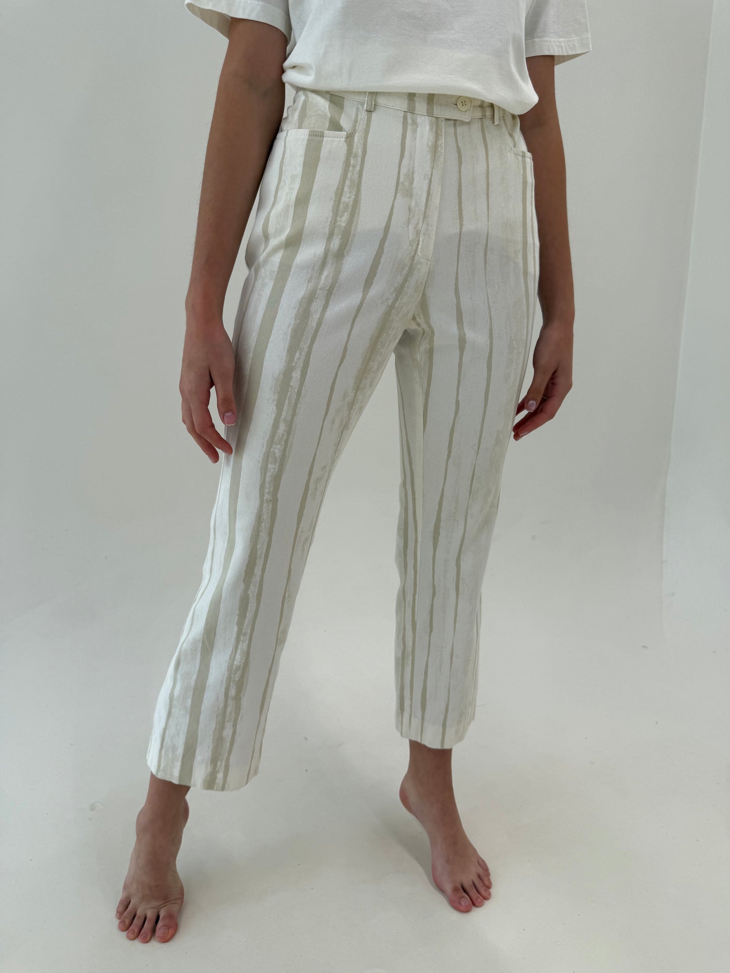 Pantaloni luxury Luisa Spagnoli ultra confort petite din bumbac premium