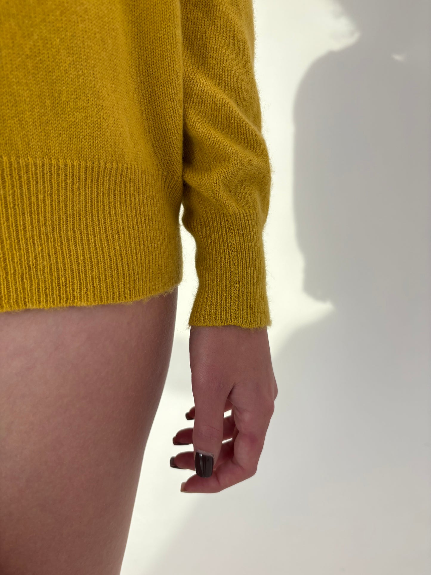 Pulover saffron yellow din cașmir și mătase naturală