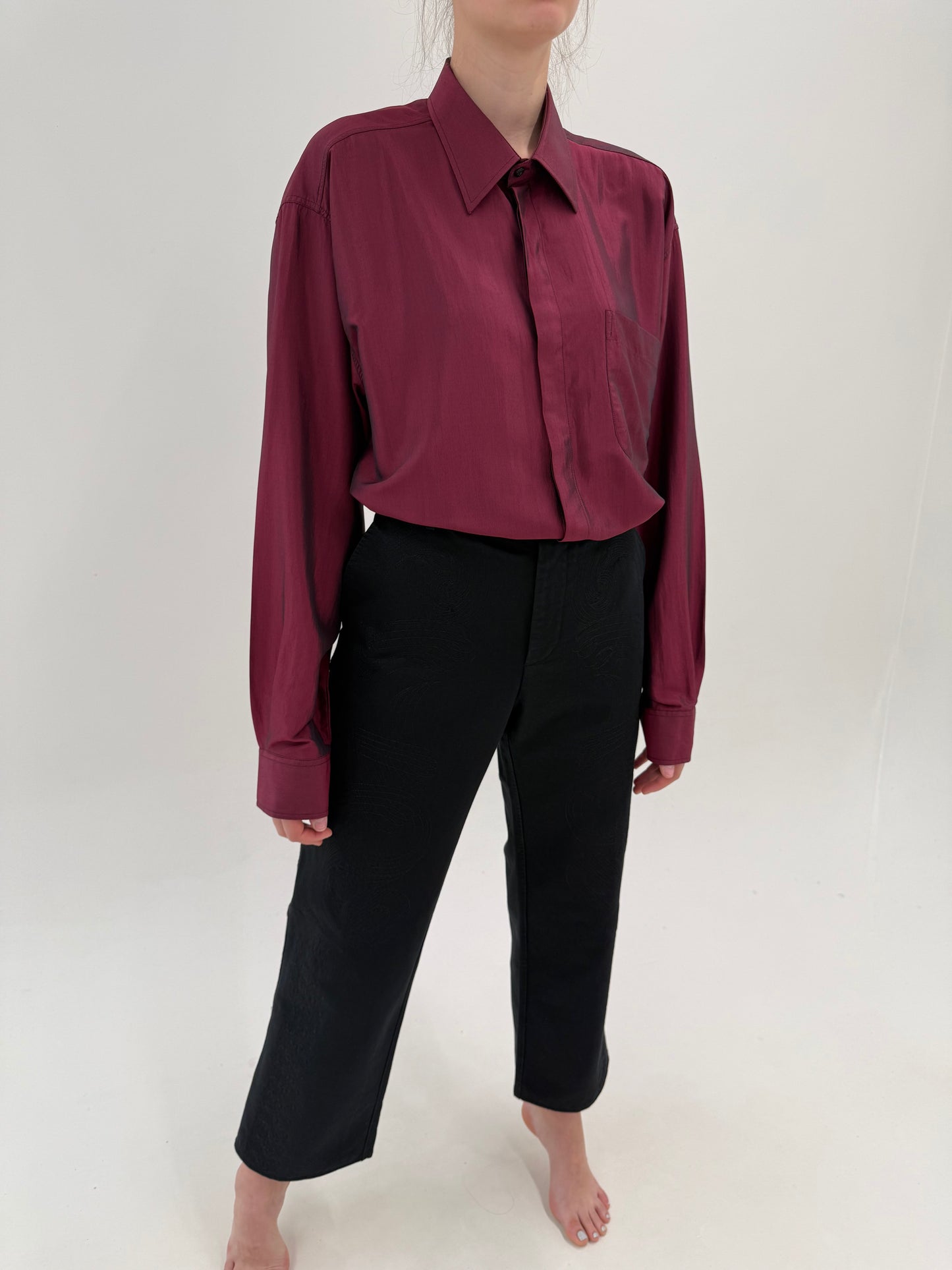 Pantaloni Roberto Cavalli chinos negri din bumbac premium
