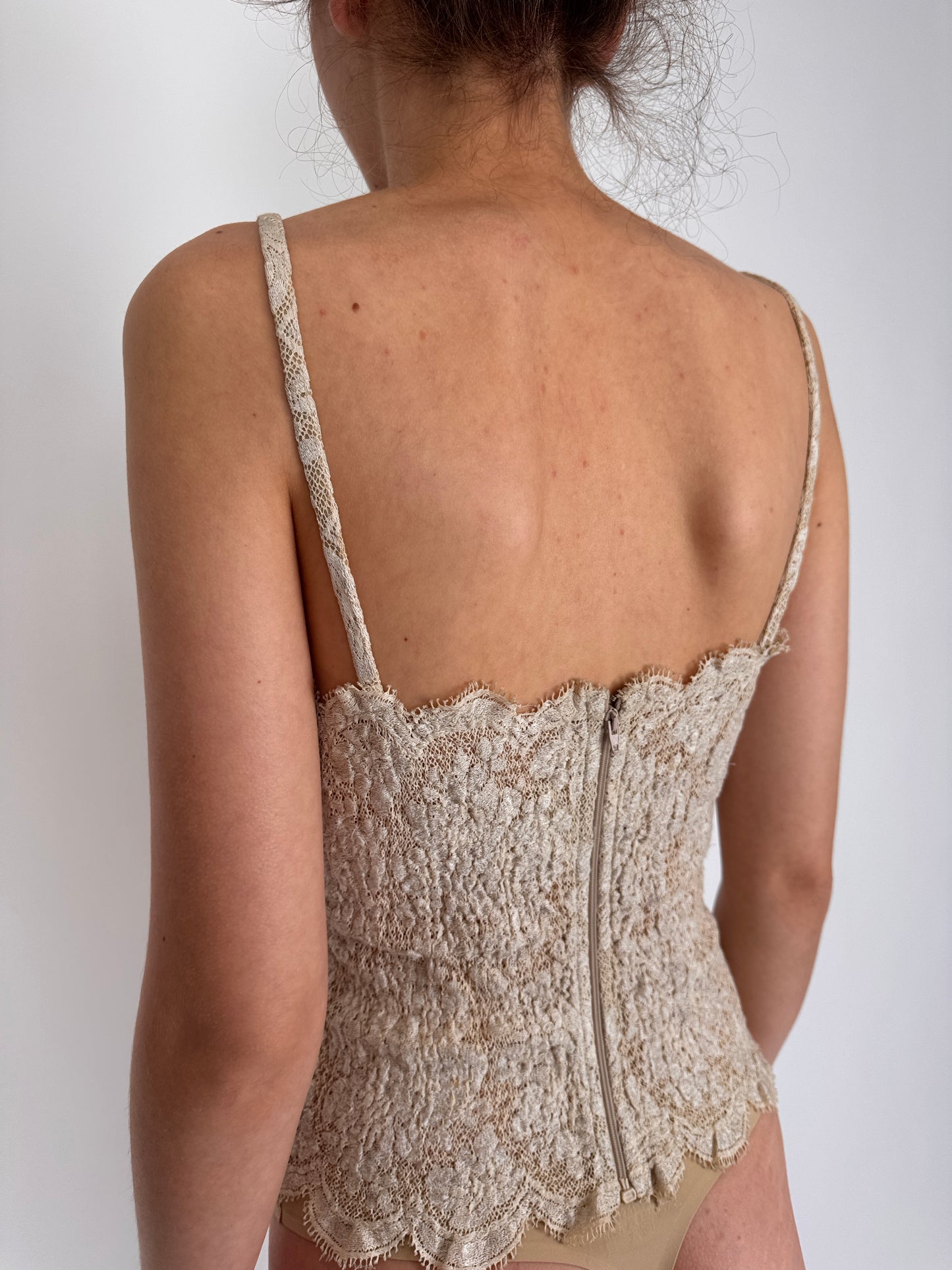 Corset Luxury La Perla din dantela exceptionala frosted toffee nude