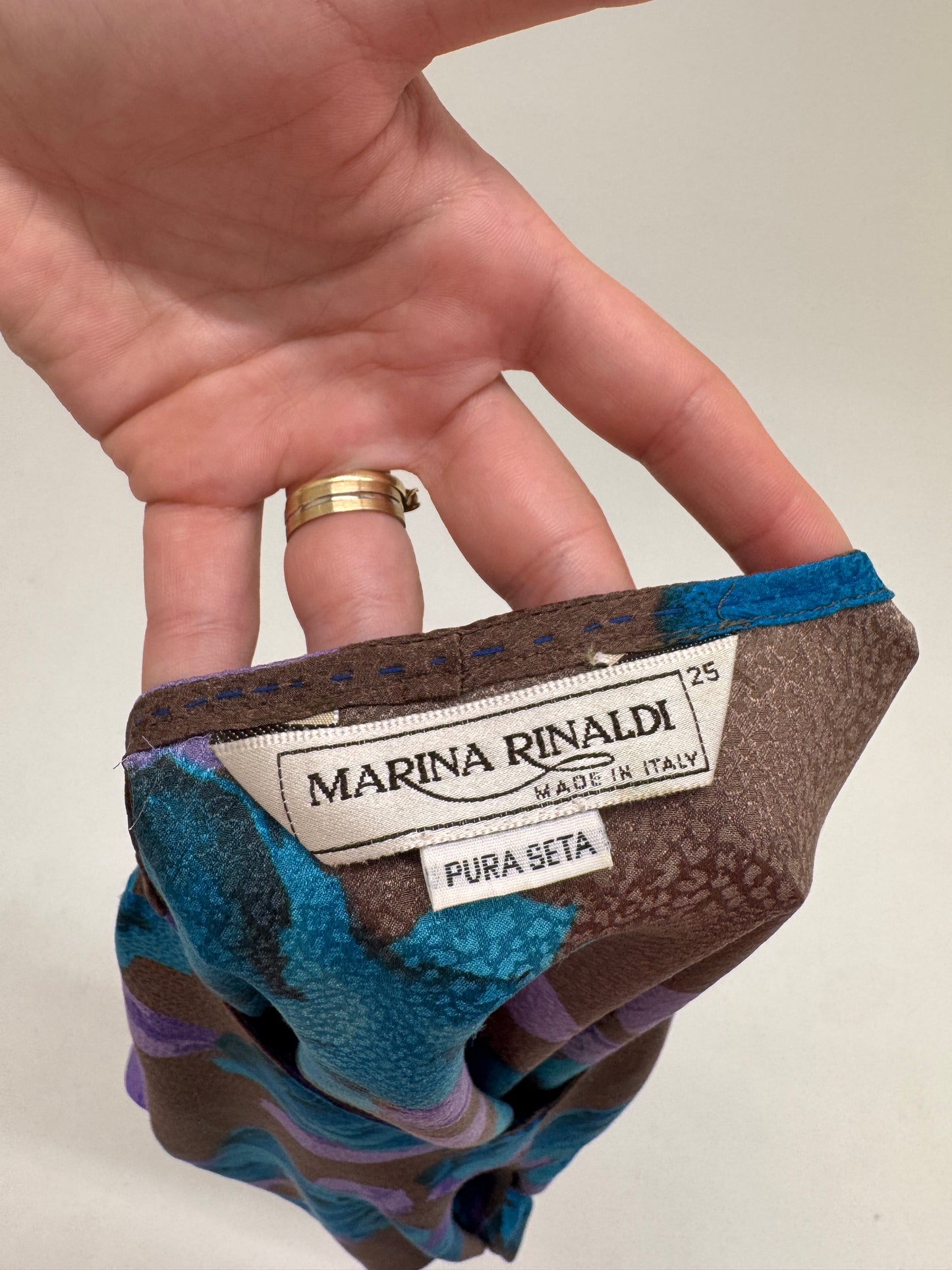 Top luxury de brand plus size Marina Rinaldi din mătase naturală texturată