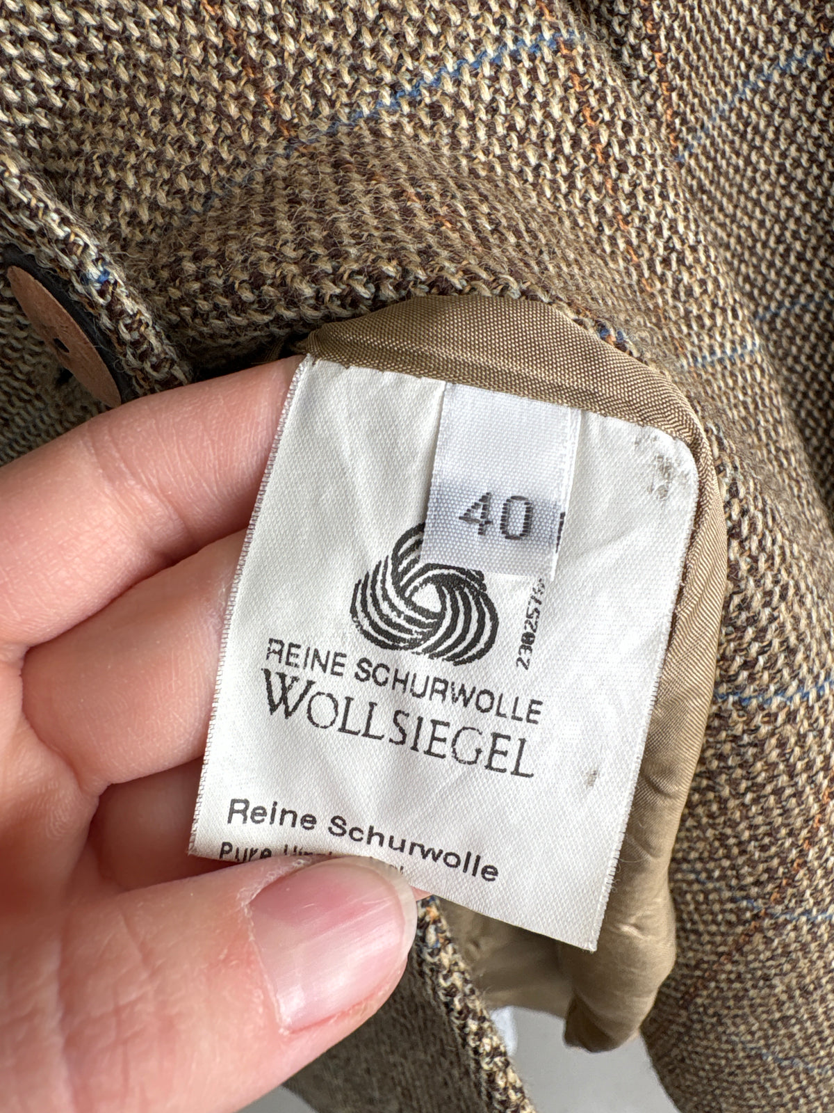 Sacou camel din tweed excepțional de lana pura virgină certificată