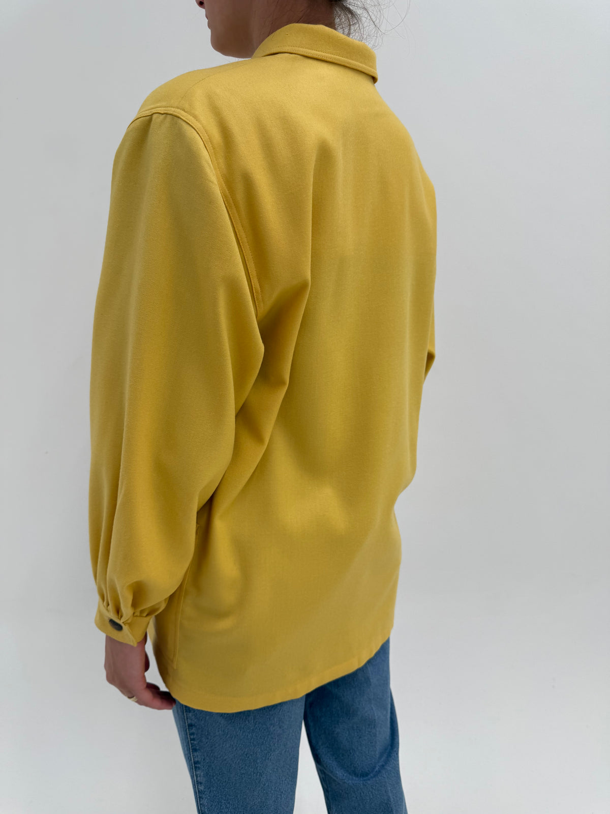 Jacheta vintage butter yellow italiană din lana excepțională extrafina