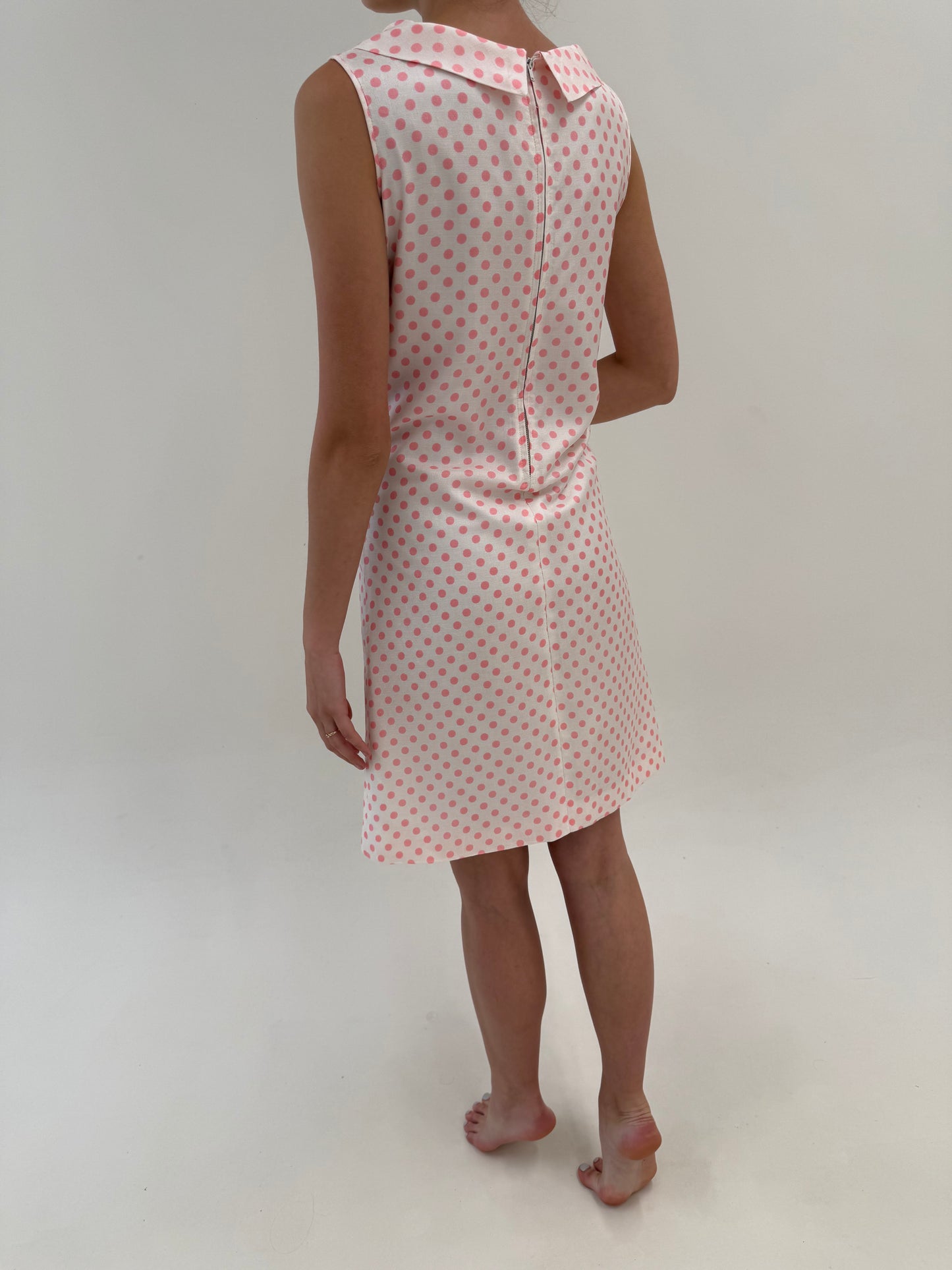 Rochie old vintage anii 60 din pânză cu buline