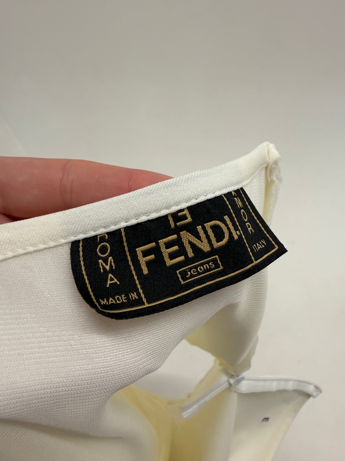 Fustă vintage Fendi butter white din material ultra confort modelator