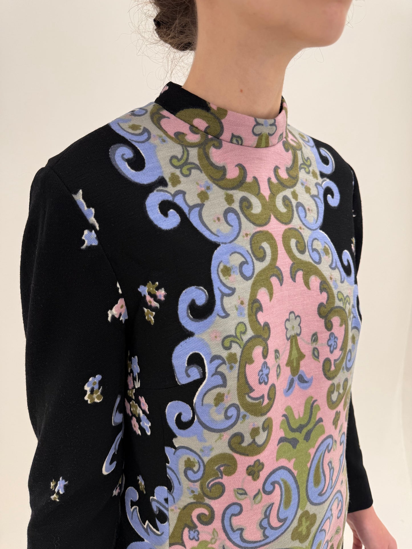 Rochie ultra mini old vintage anii 60 din lana extrafina