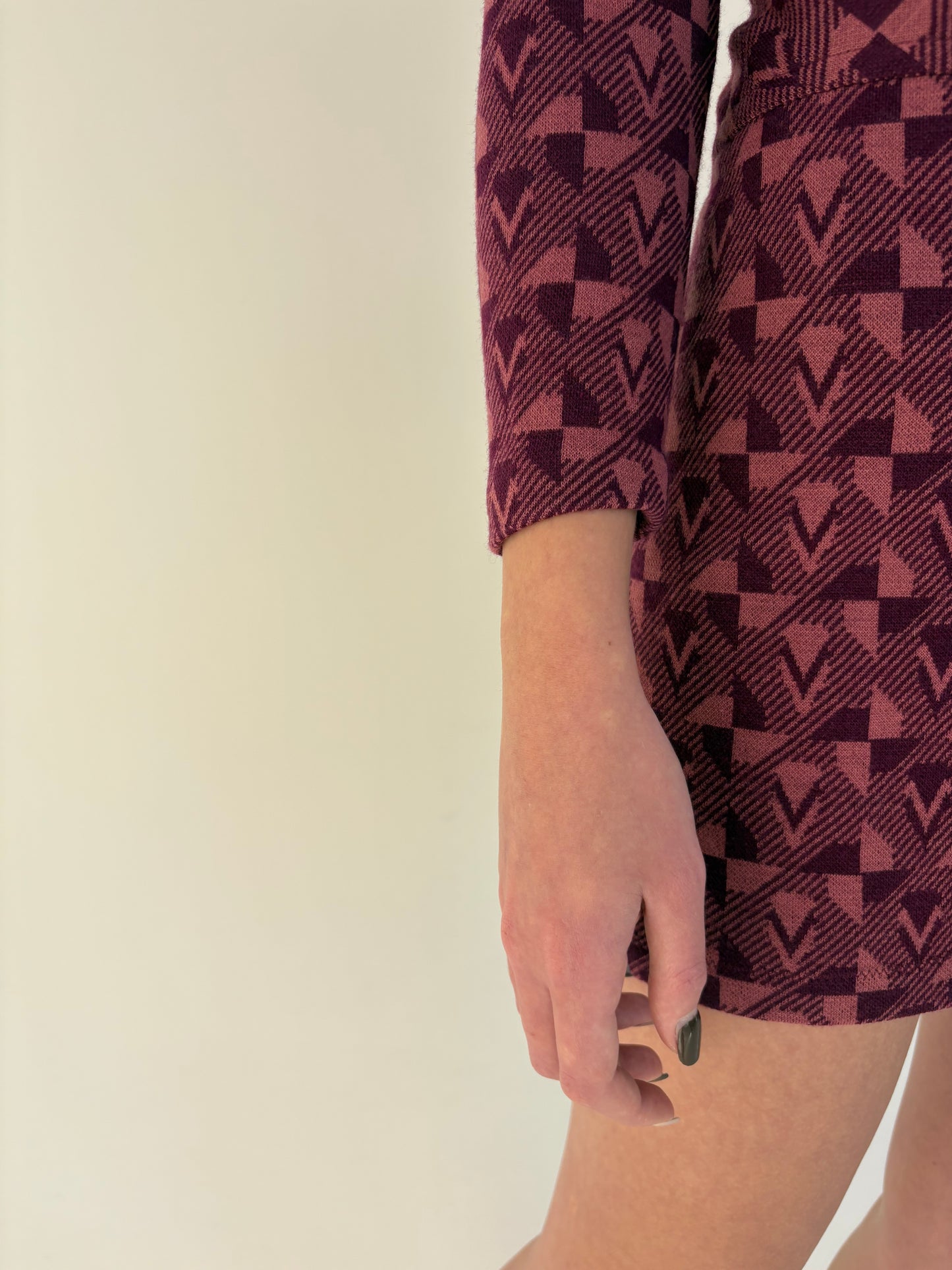 Rochie mini old vintage din lana extrafina early 70’s