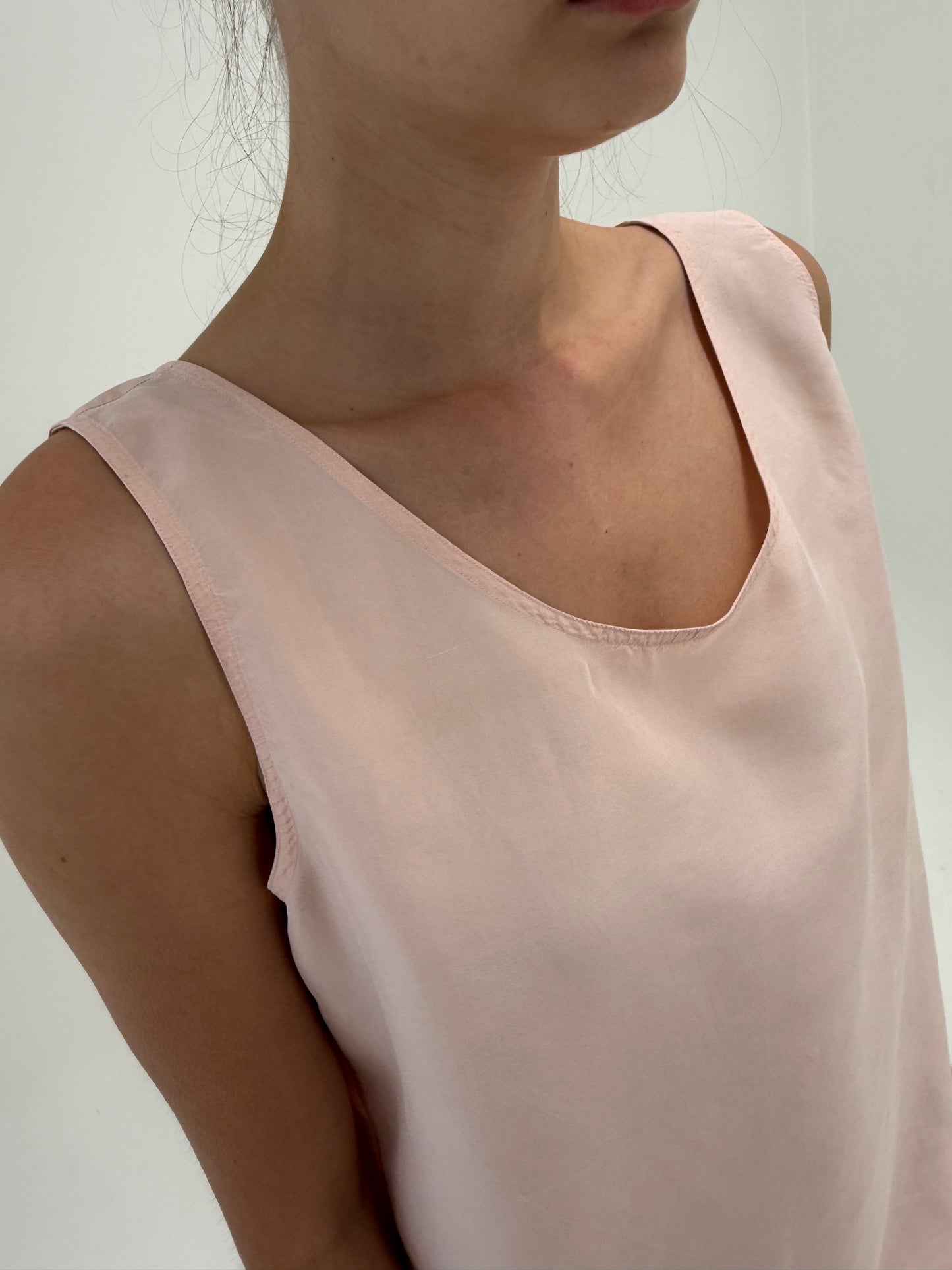 Top dusty pink din mătase naturală