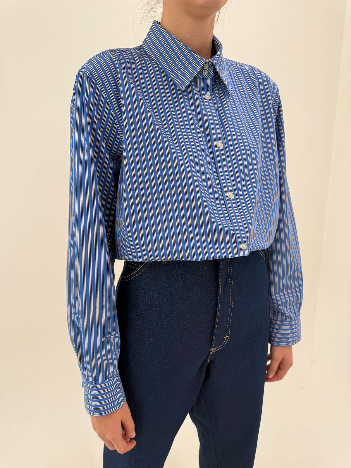 Cămașa plus size Ralph Lauren în dungi din poplin gros de bumbac