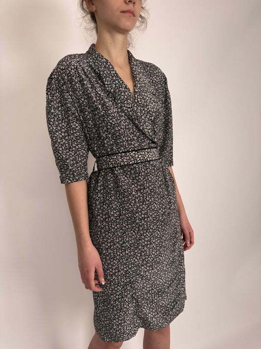 Rochie vintage din mătase naturală cu talie marcată