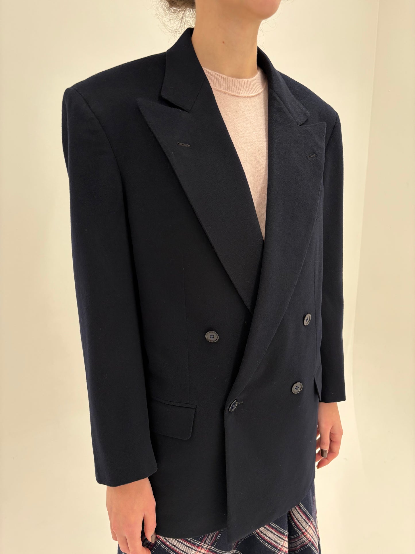 Sacou couture italian Zegna din stofă 100% cașmir cu închidere dublă