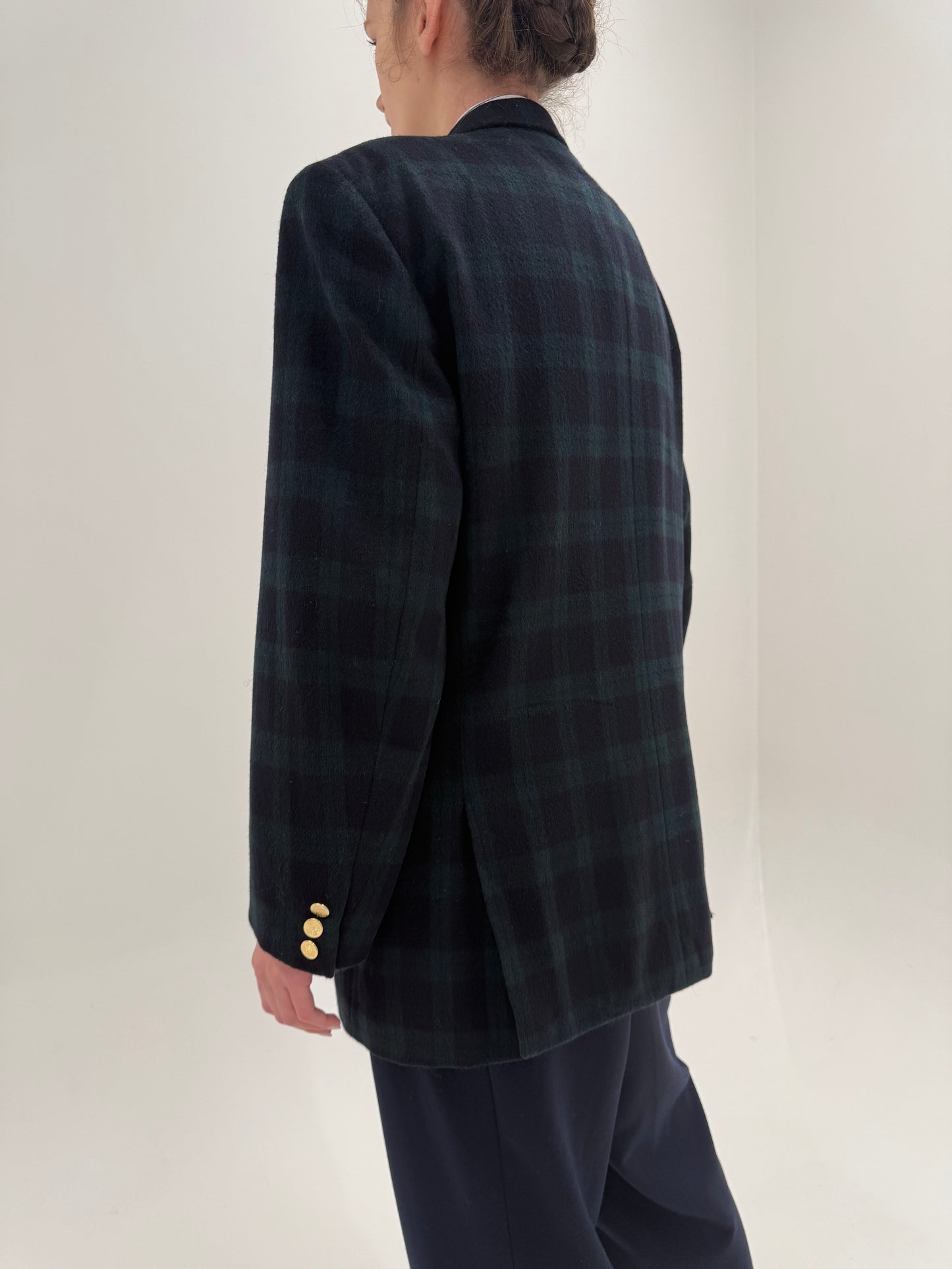 Sacou Yves Saint Laurent din tweed gros extrafin de lana cu cașmir