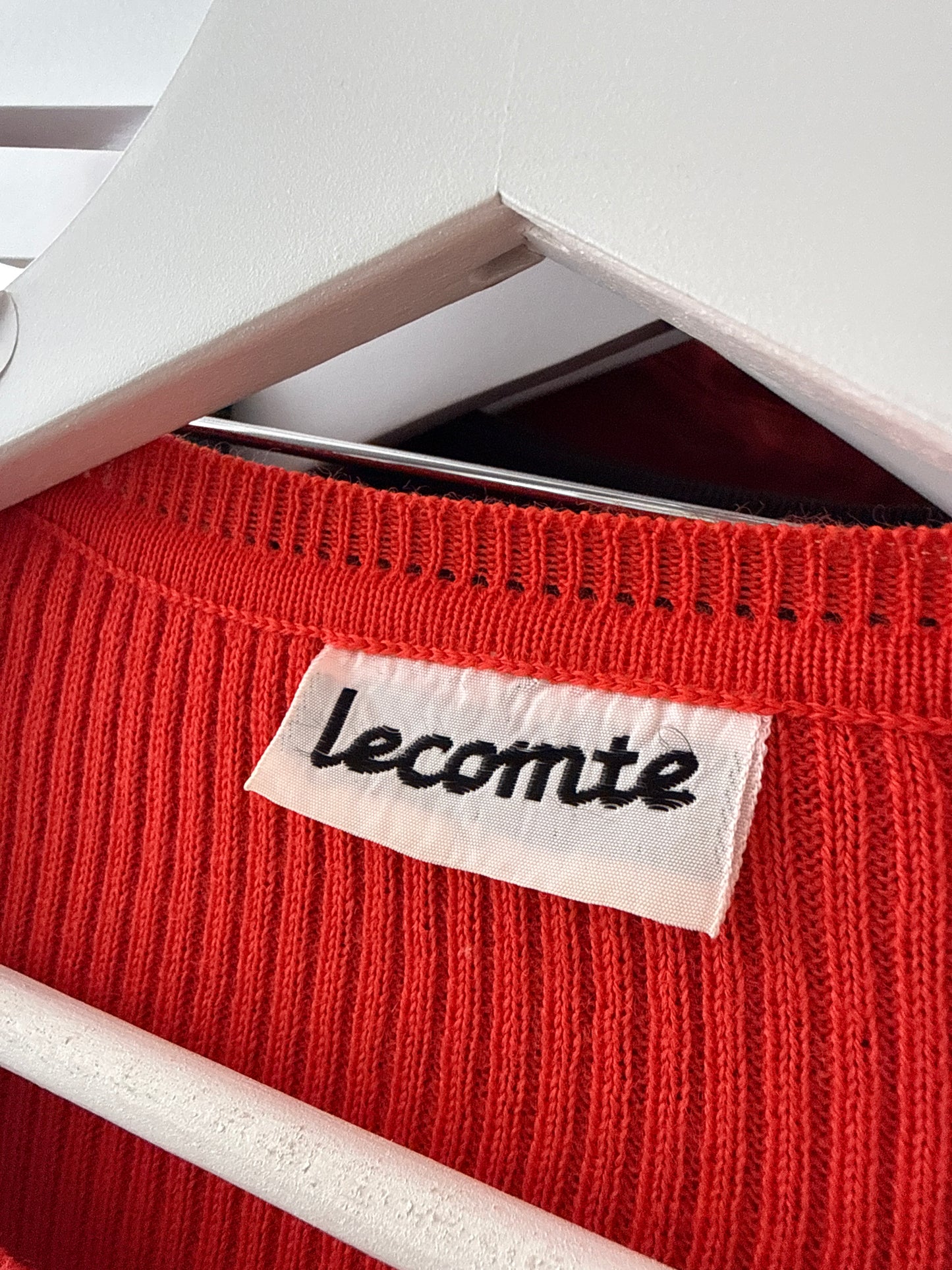 Top vintage electric orange din jerse ribbed mix de lana extrafina