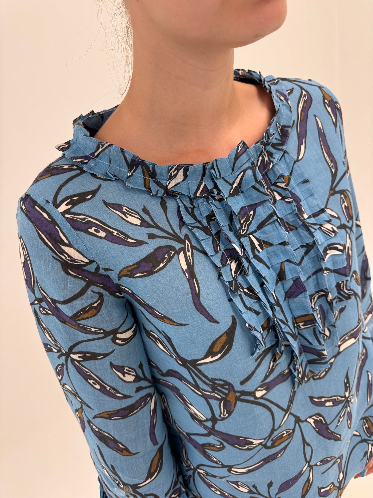 Tunica Max Mara din in excepțional extrem de fin cu print organic