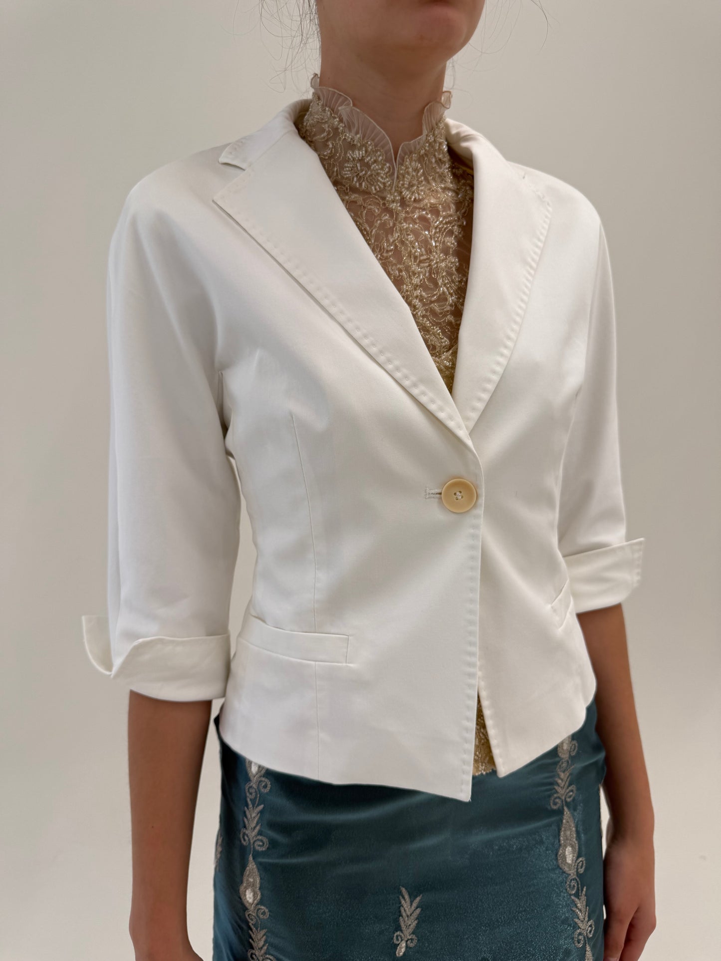 Sacou cambrat Max Mara de vară din canvas excepțional de bumbac ultra confort