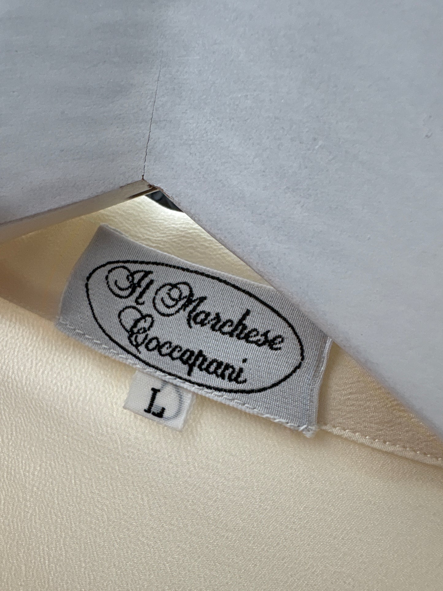 Cămașa vintage din mătase naturală butter white