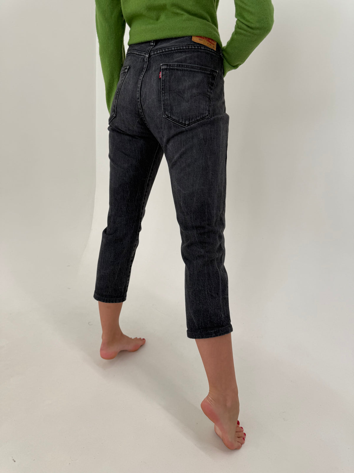 Jeans Levi’s 501 petite din bumbac gros ultra confort