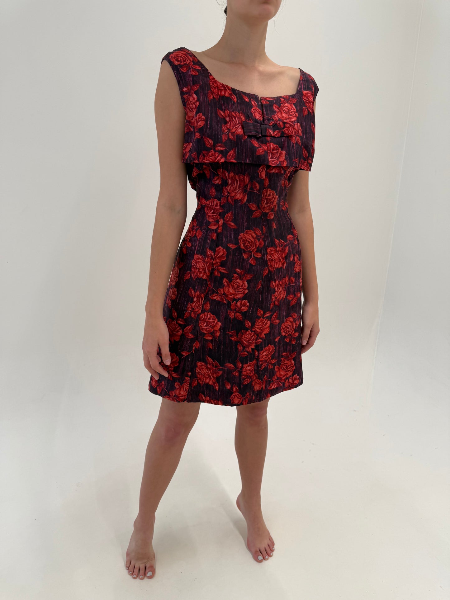 Rochie Old vintage anii 60 de la business la cocktail din mătase naturală