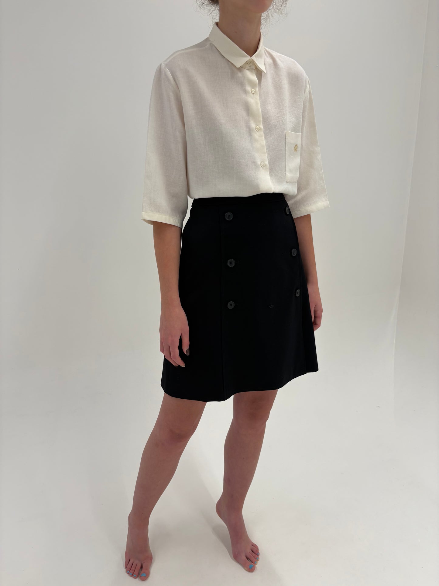 Fustă neagră Hugo Boss cu talie ultra înaltă marcată